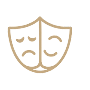 Mood Disorders treatment icon — theatrical mask symbol representing bipolar and mood conditions