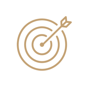 Executive Function treatment icon — target with arrow symbol representing focus and performance support