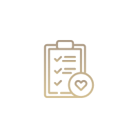 Comprehensive Evaluation icon — clipboard with heart checkmark symbol