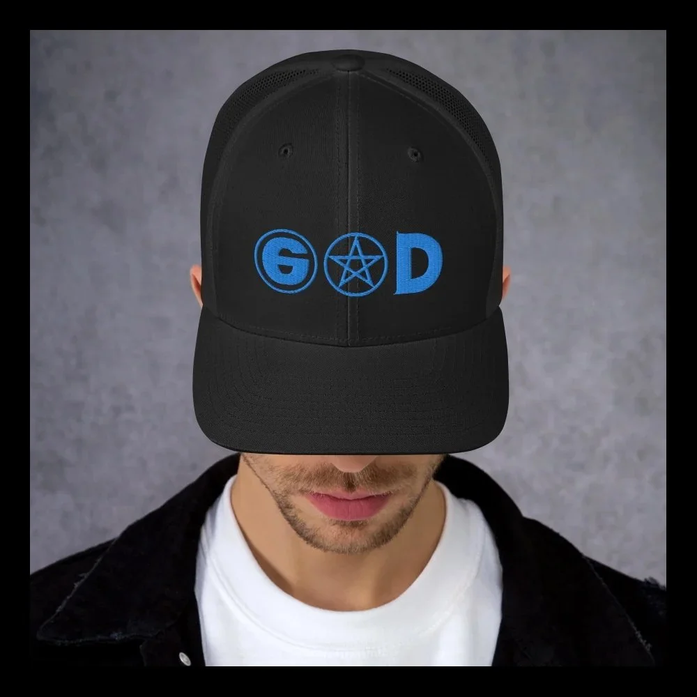 God Complex Black and Blue Trucker Black Borders.jpg