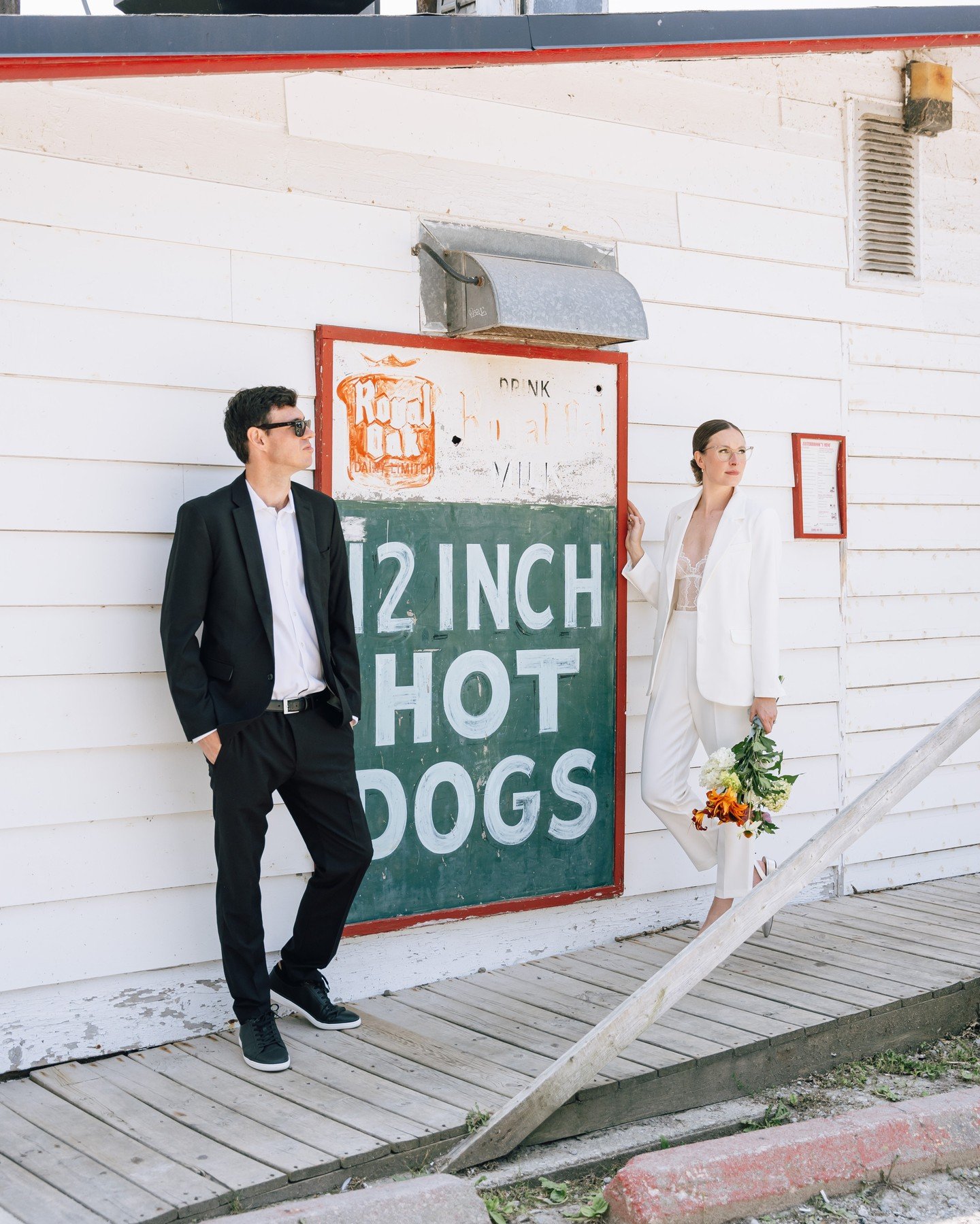 B&amp;G portraits captured at Easterbrook's. 🌭🤭 The more unconventional B&amp;G portraits are, the more creative freedom I have and I LOVE THE ART THAT COMES OUT FROM THEM. I love making art. I love capturing love. I have the best job in the world,