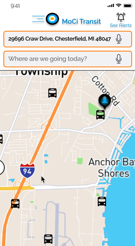Interactive Map home screen