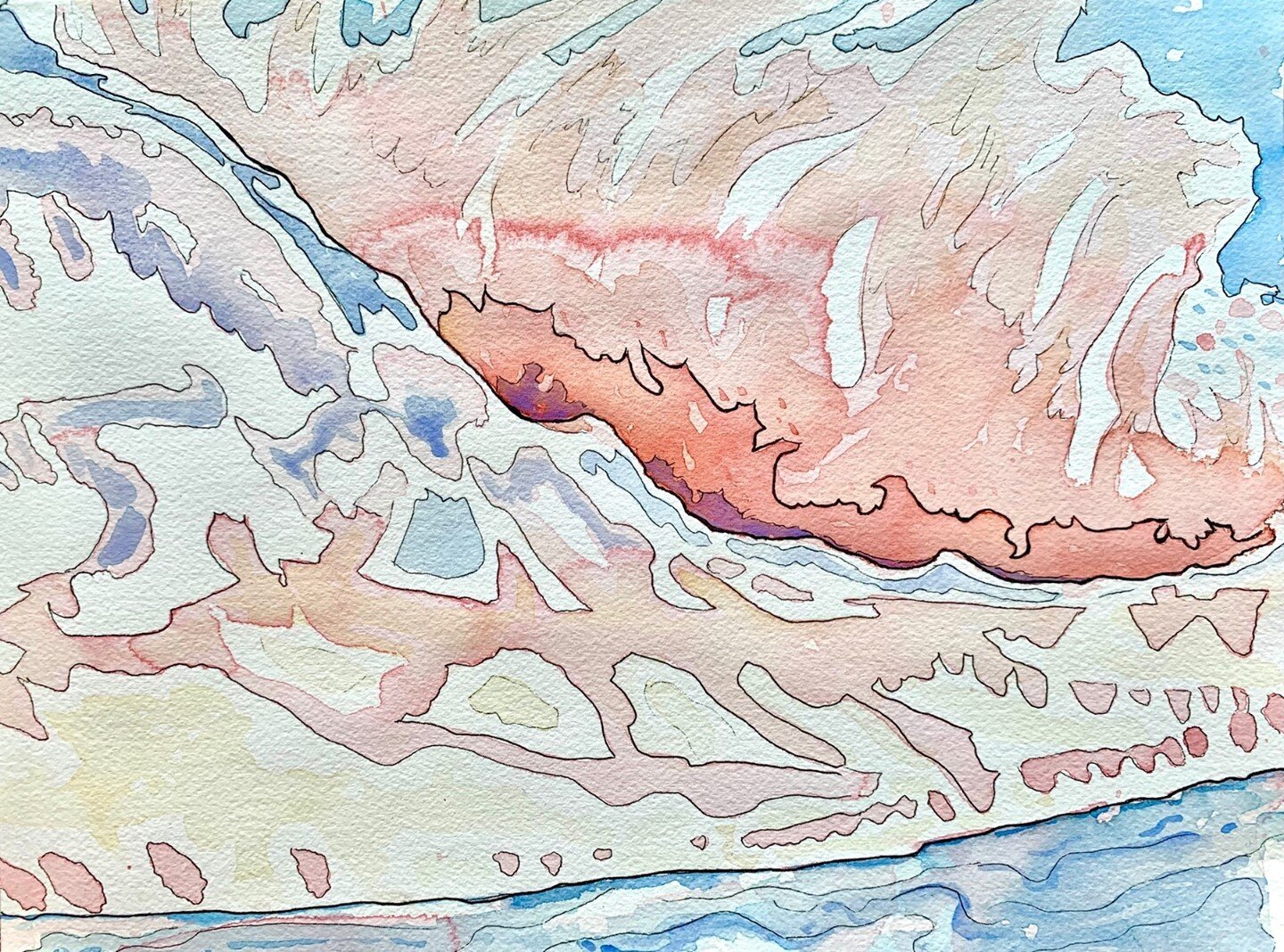 Let&rsquo;s raise money for those who lost homes due to the recent Lytton fire! Bidding is now open for this abstract landscape piece &ldquo;Fighting Fire&rdquo; 9x12 inches, watercolour and pen, unframed. This piece was painted with empathy for and 