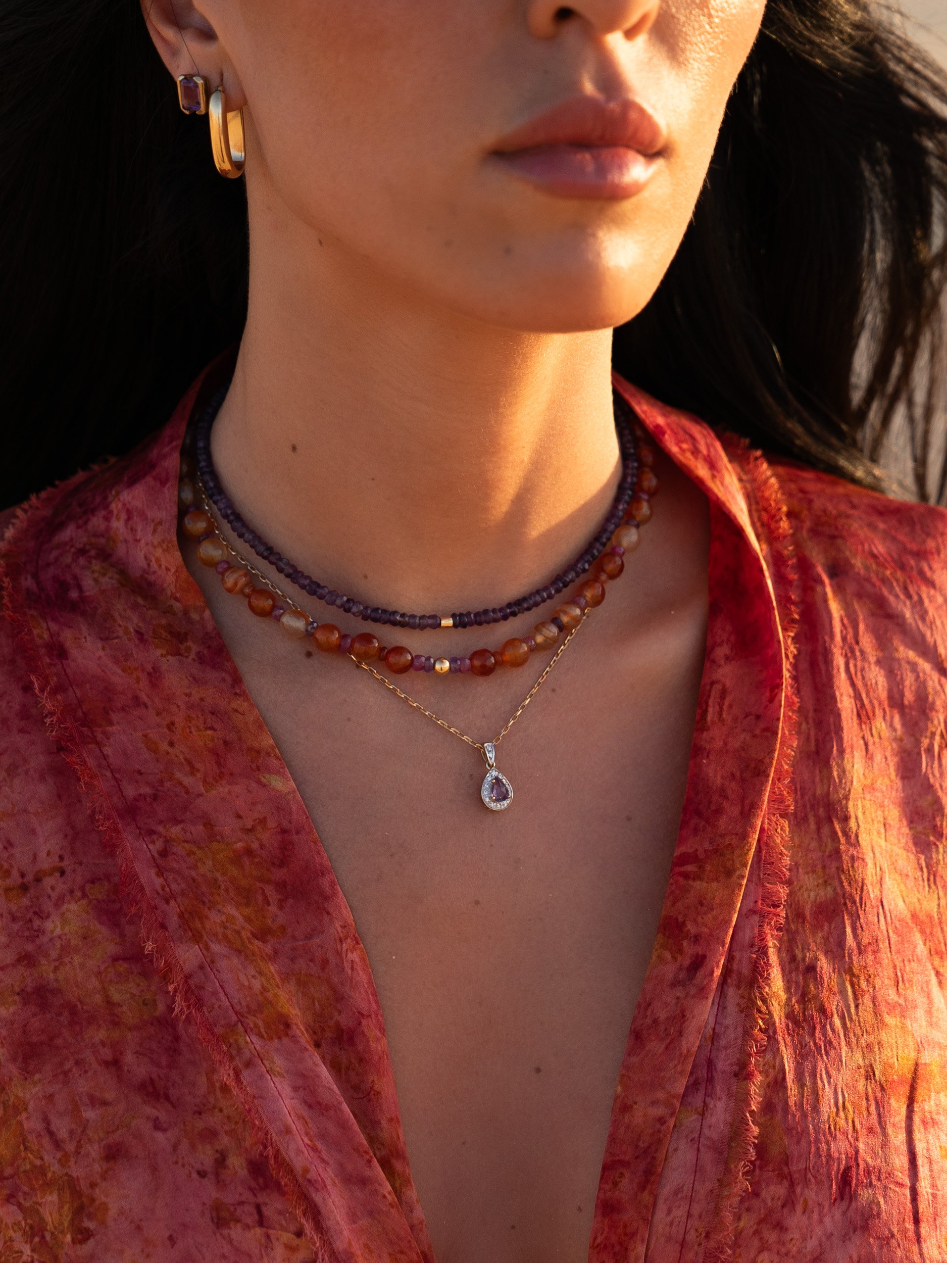 Amethyst +Carnelian Necklace + Topaz Pendant.jpg