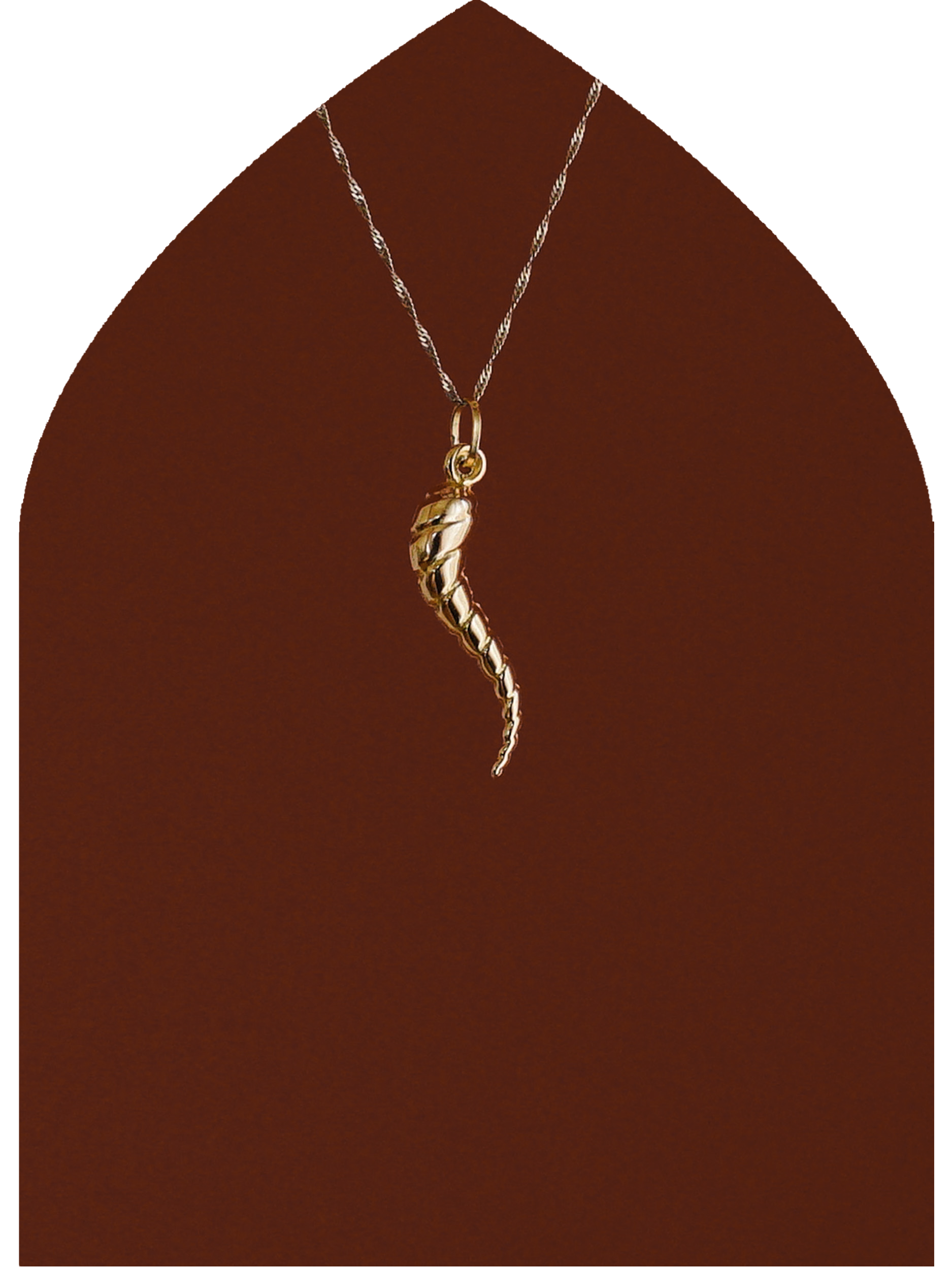 14k Gold Textured Horn