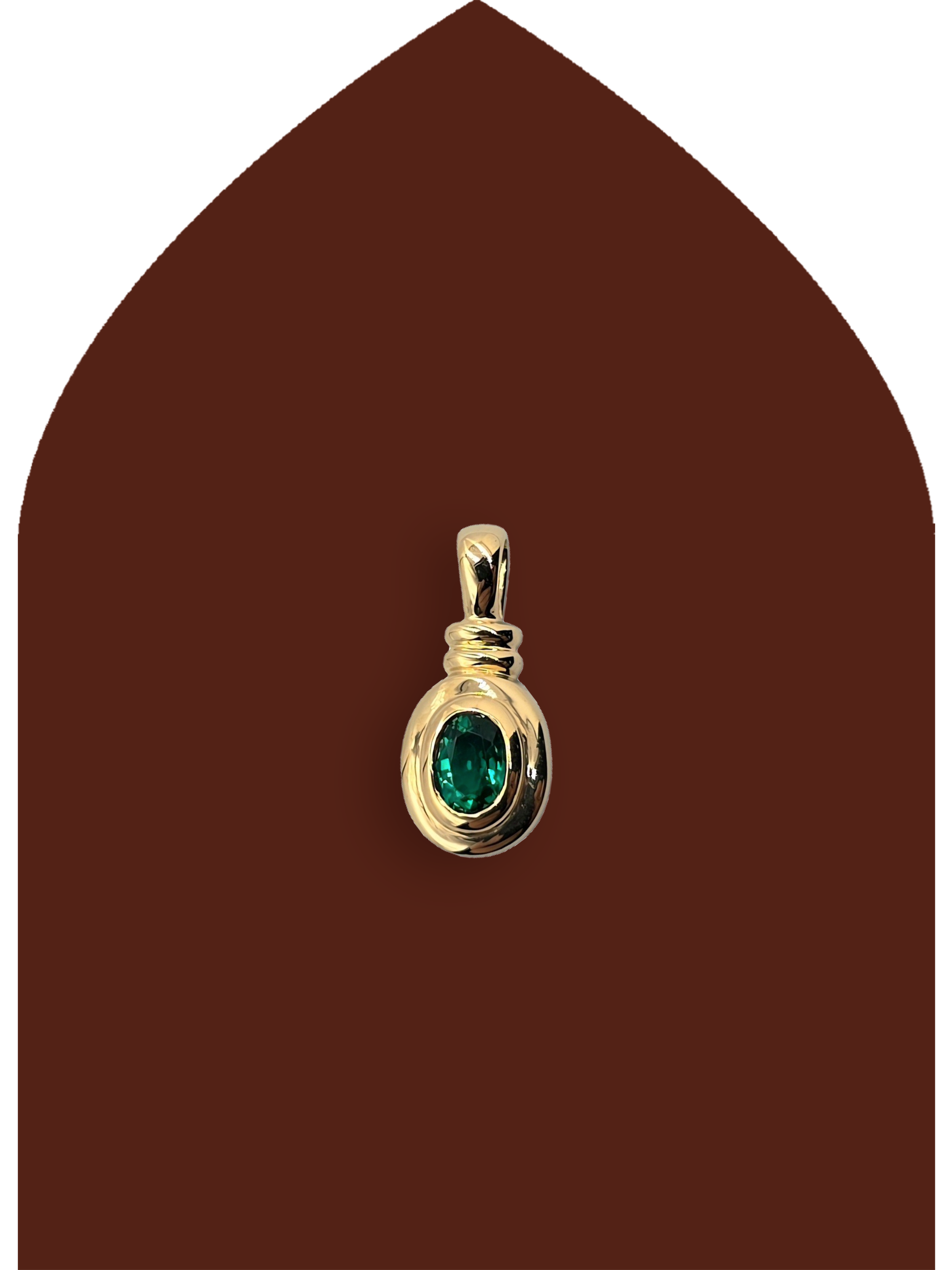 9k Gold Oval Emerald Pendant