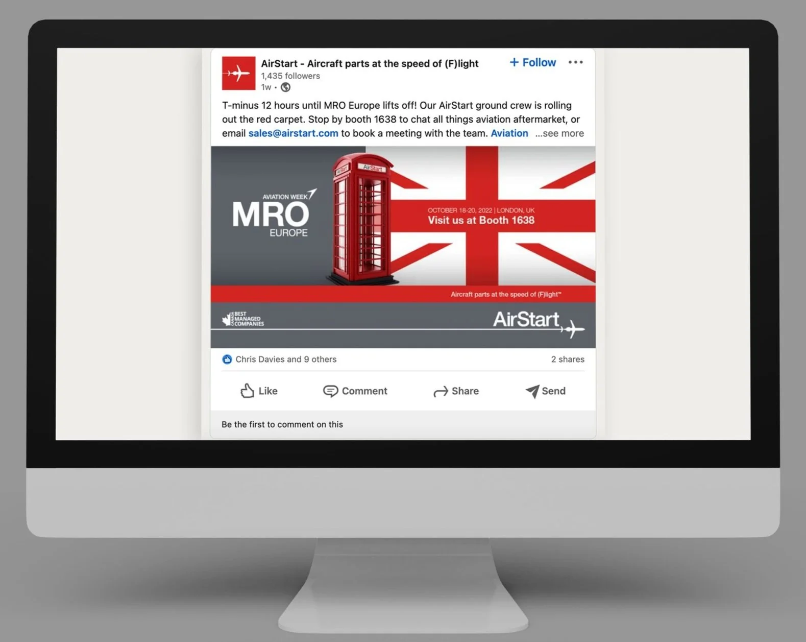 Airstart LinkedIn Tradeshow ad
Produced while working for Dog and Pony Studios Inc.