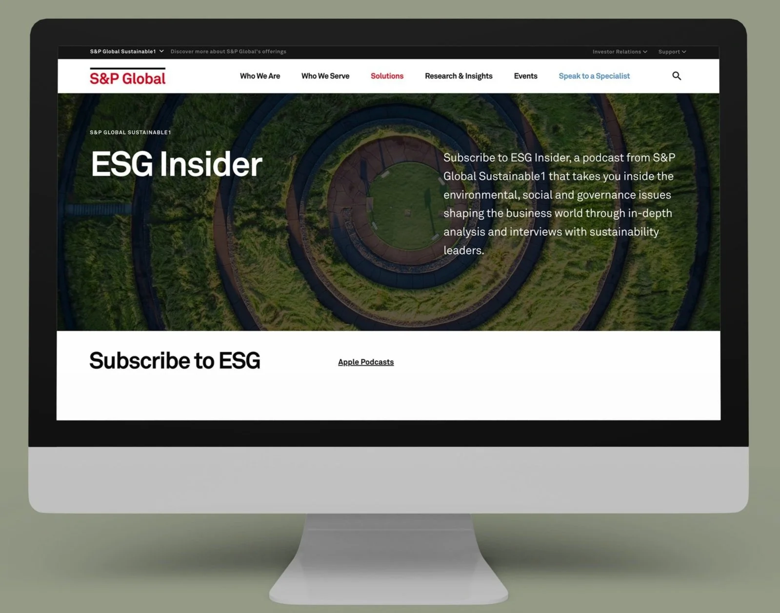 S&P Global ESG Web page.
Produced while working for Dog and Pony Studios Inc.

