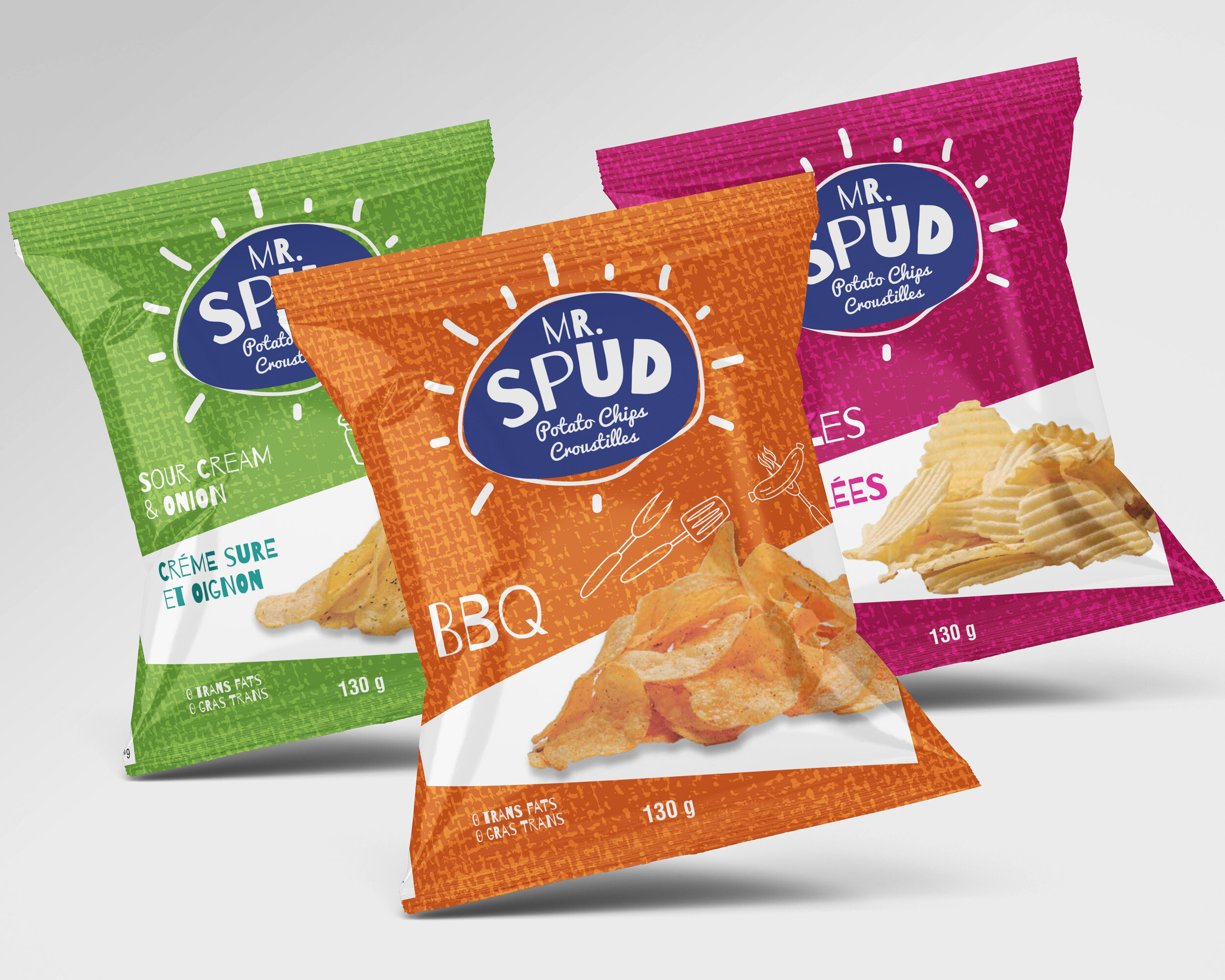 Mr. Spud Potato Chip bag design