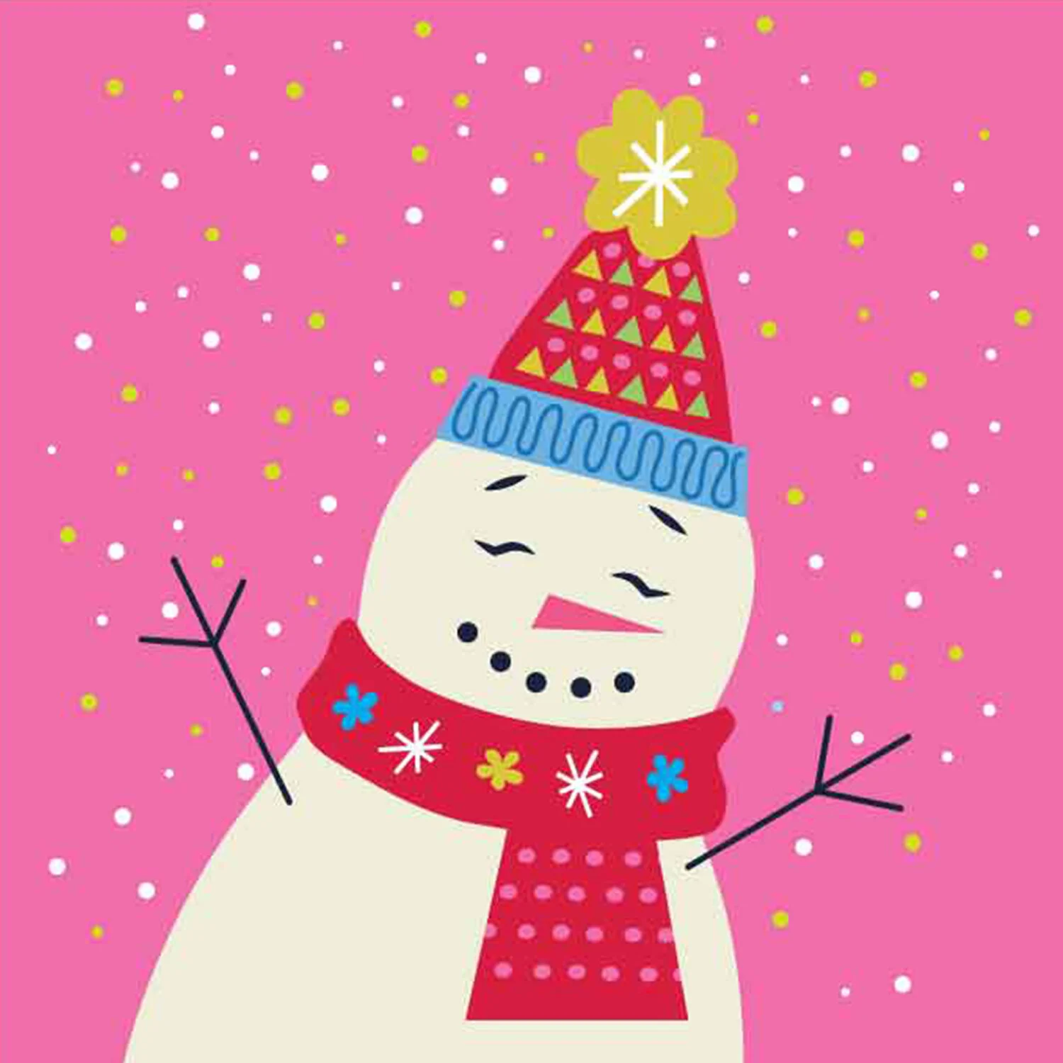 Snowman Pink Scenery