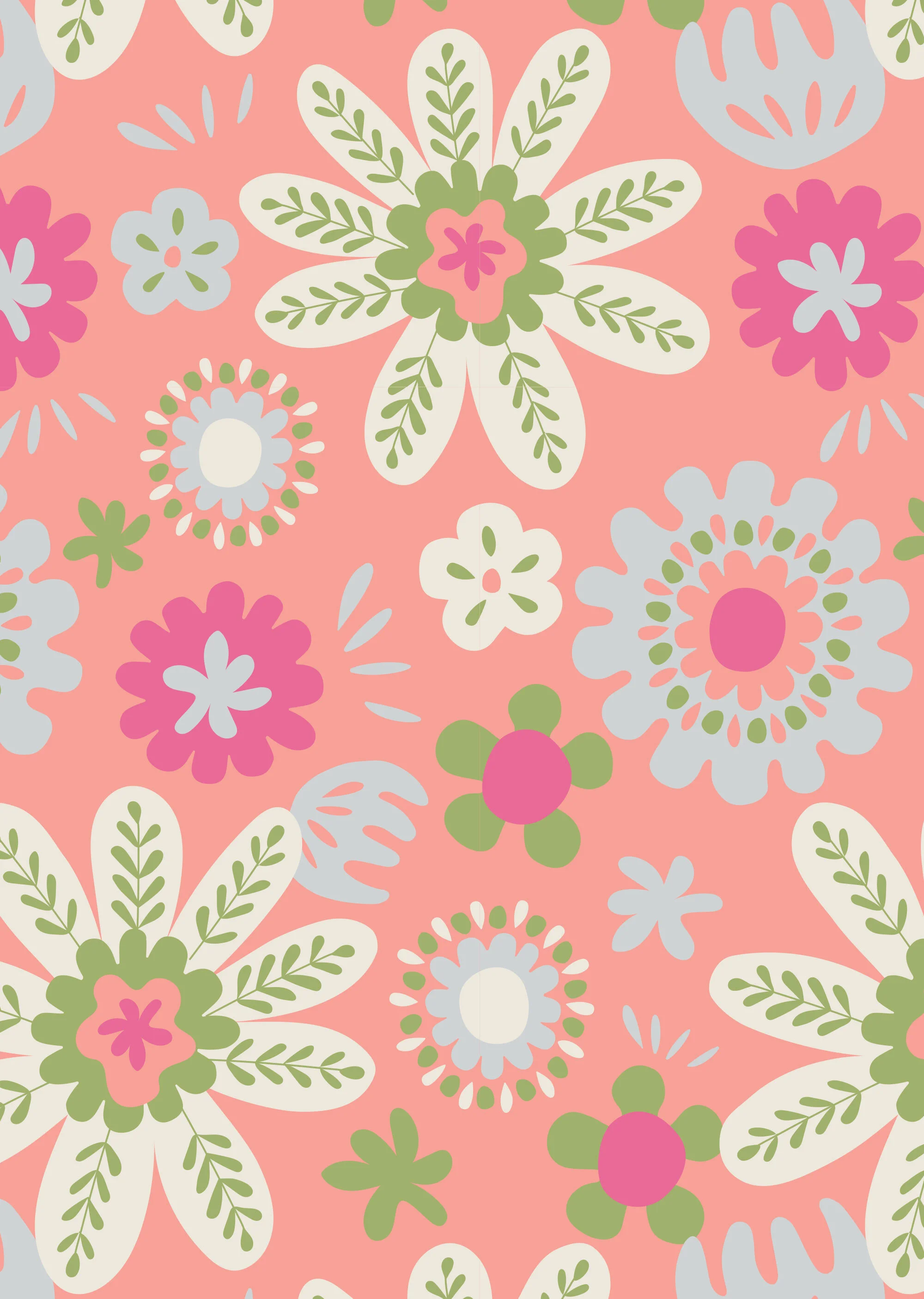 70s Peachy Florals