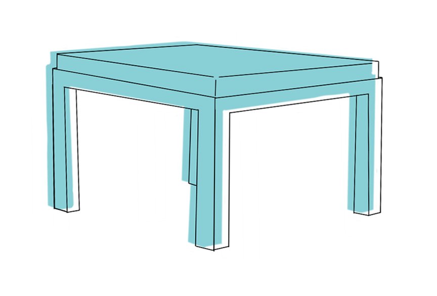 Parsons Ottoman with inset top