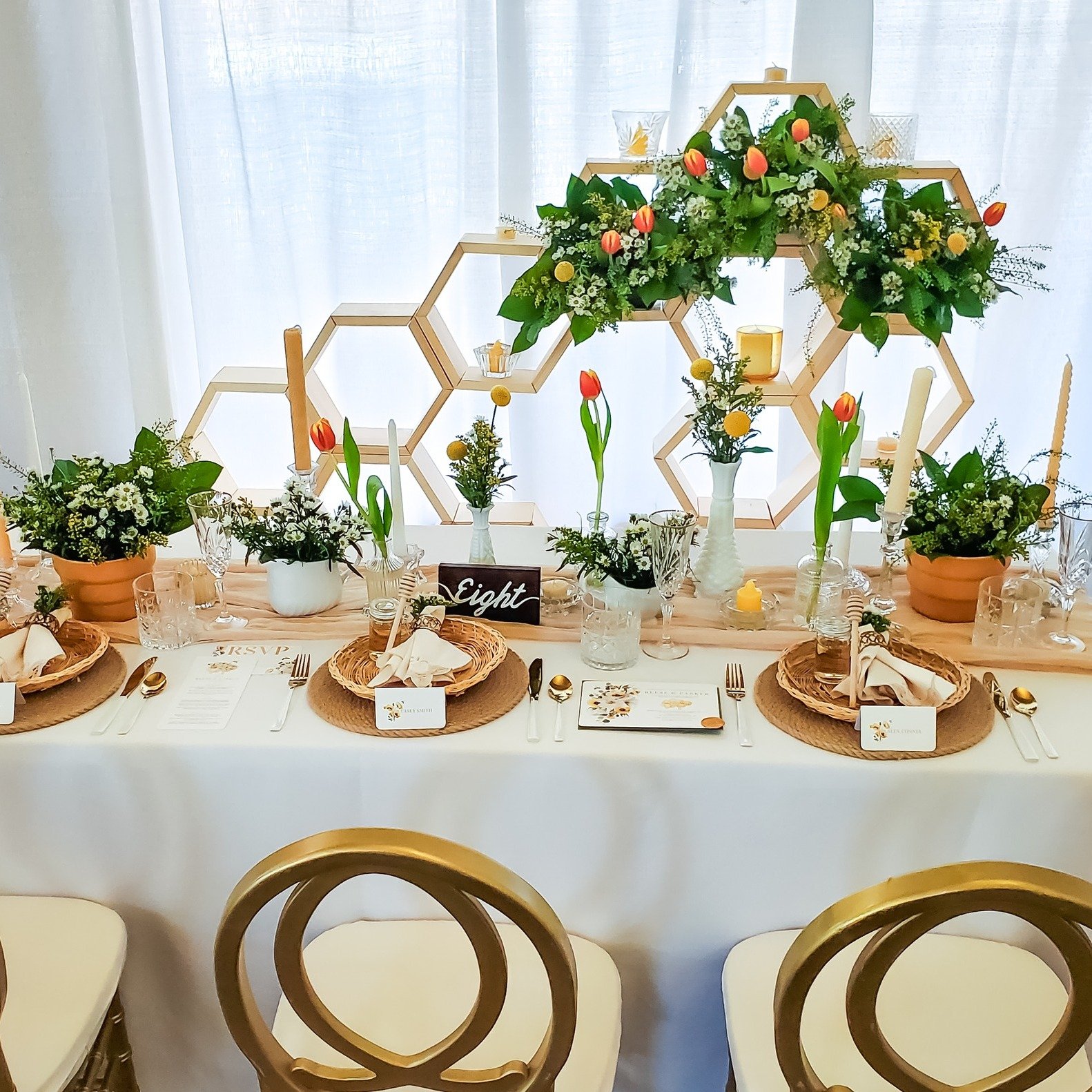 Excited to share some photos from our collaboration with @eventsbyneesa at the @cochraneweddingfair! We created some stunning honey themed invitations to match her &quot;Milk and Honey&quot; table theme, and I absolutely love how it turned out. 

We 