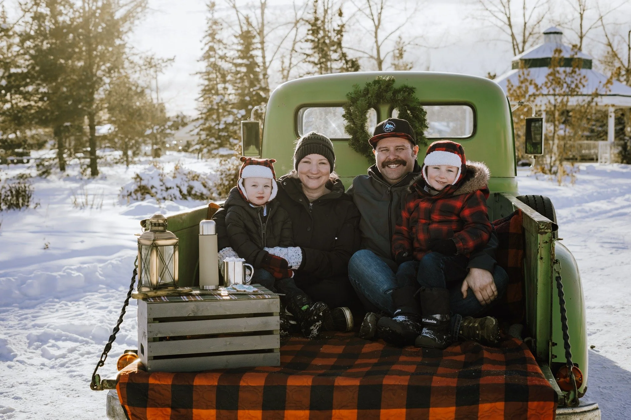 Annual Christmas photos with Kerry and Kelly, but this year came with a whole lot of history. 🎄

We finally got to include Kelly&rsquo;s restored International truck, a true family heirloom. His great-grandfather bought it new, and over the years (w