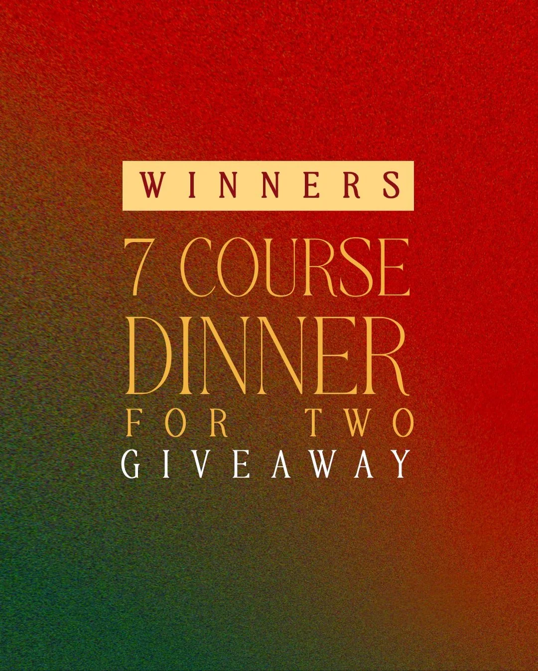🎉🎉🎉 WE HAVE A WINNER! 🎉🎉🎉
A big thank you to everyone who joined our 7-Course Dinner for Two giveaway! We loved hearing all your heartfelt stories of gratitude. You made our Christmas season extra bright. 

Congratulations to:
Week 1: @onesquar