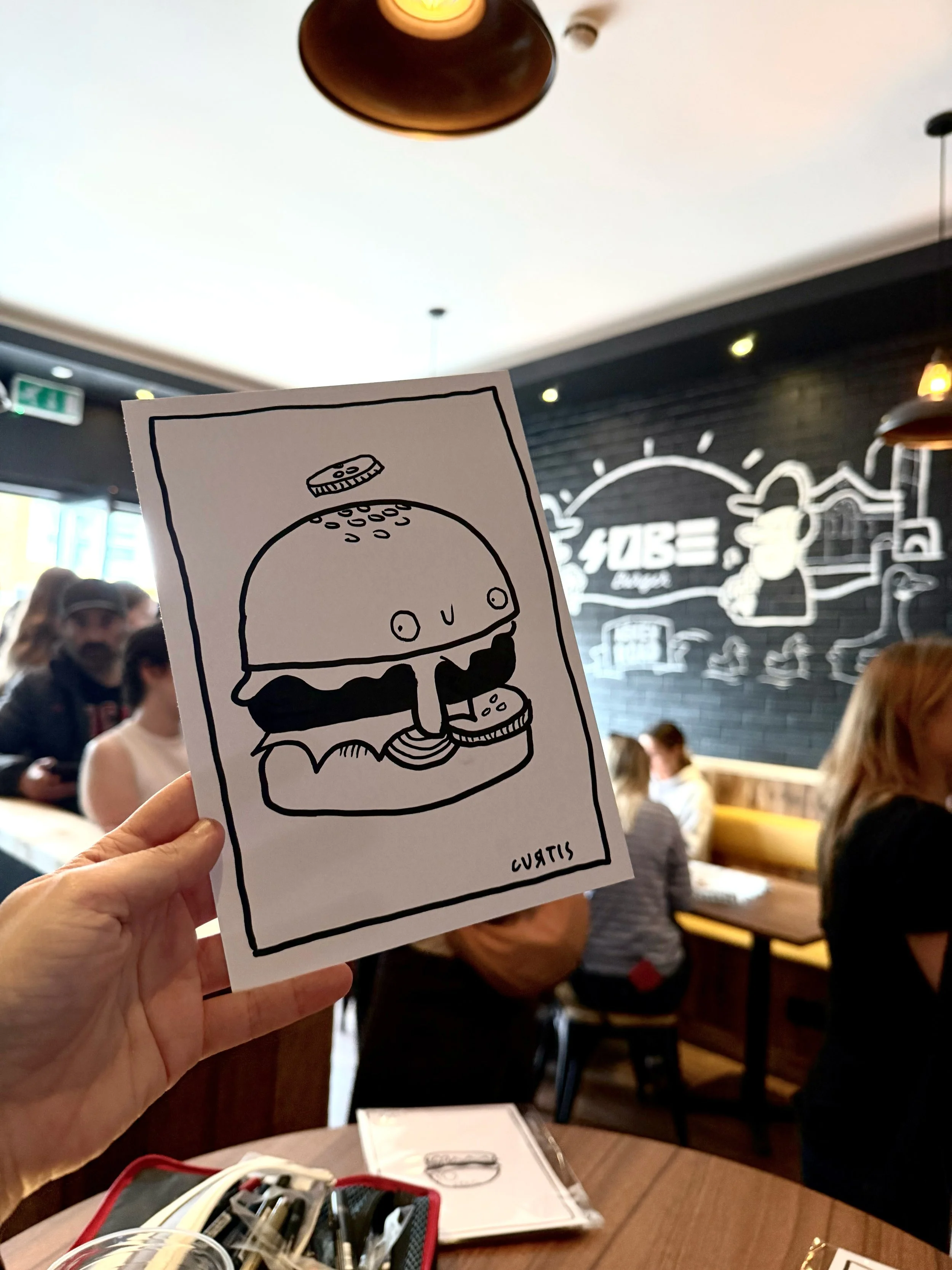 Live burger doodles at SoBe