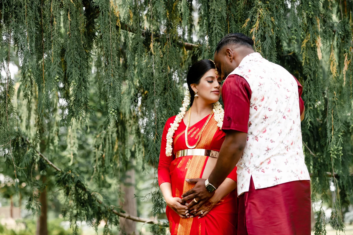Tamil family ceremony photographed outdoors in Toronto
