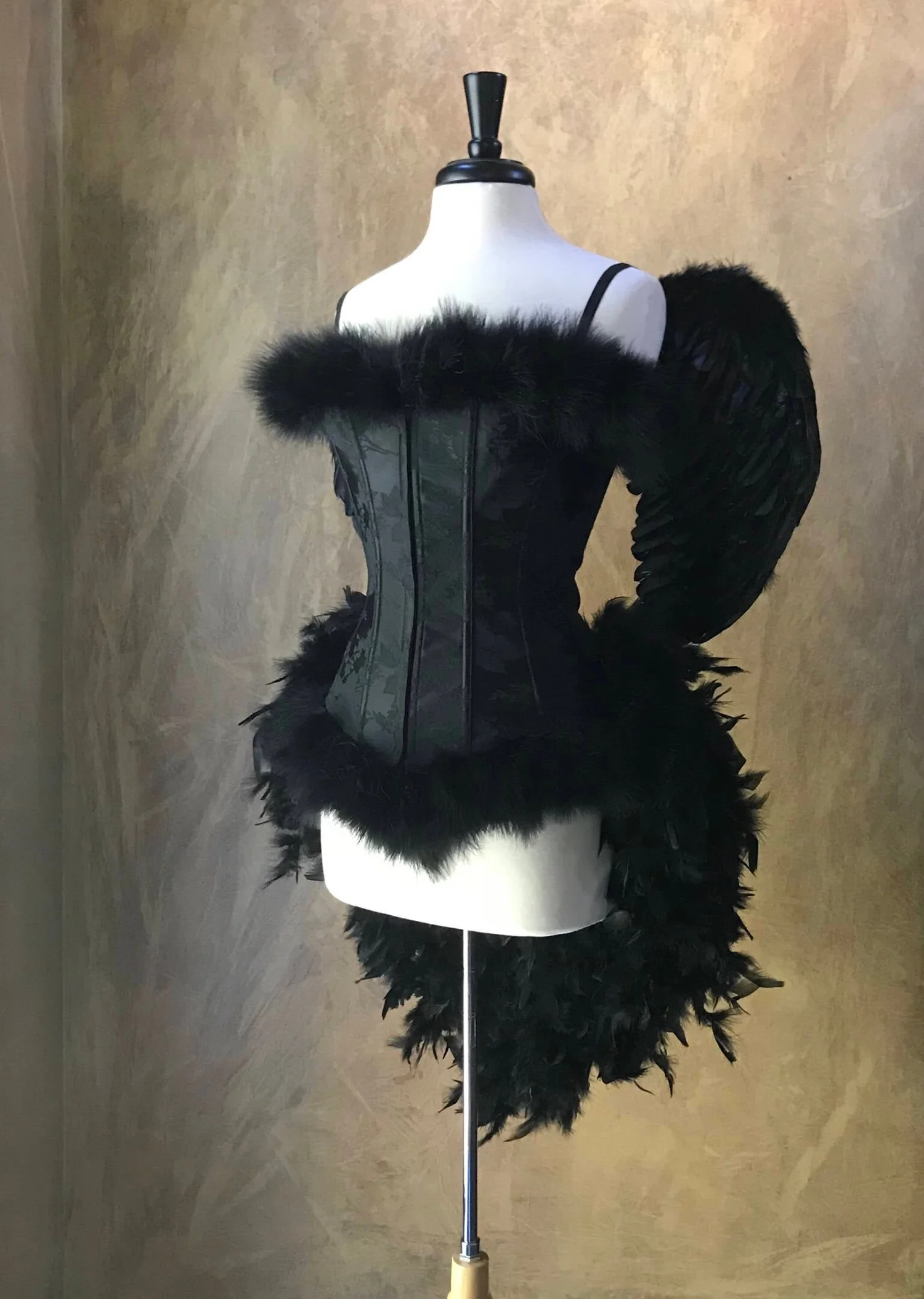 Black Angel Feather Burlesque Costume — Fantasy Masquerades