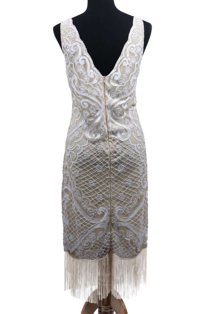 White/Nude Lace Flapper Dress-S-3X  Fantasy Masquerades