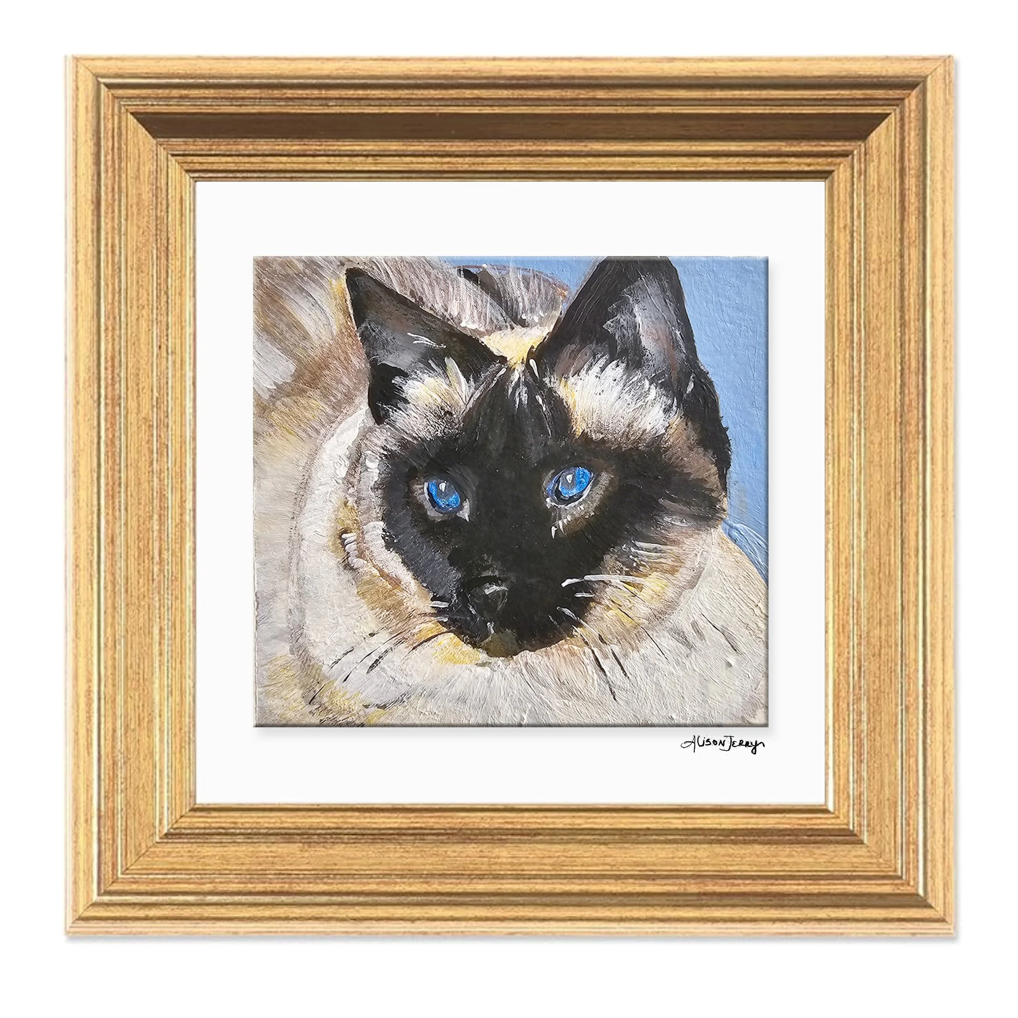 Custom Framed Dog /Cat/Pet Painted Artwork.