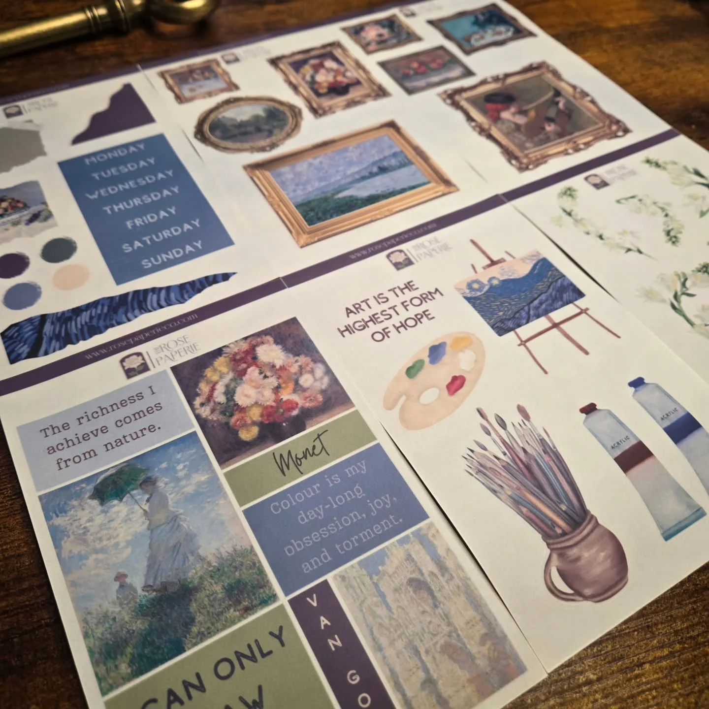 A throwback to a prior month sticker club pick.  We chose from art styles and Impressionism was the winner (Think Monet). Interested in joining the sticker club the Rose Paperie's Monthly subscription for stickers and journaling packs. 

#stickerclub