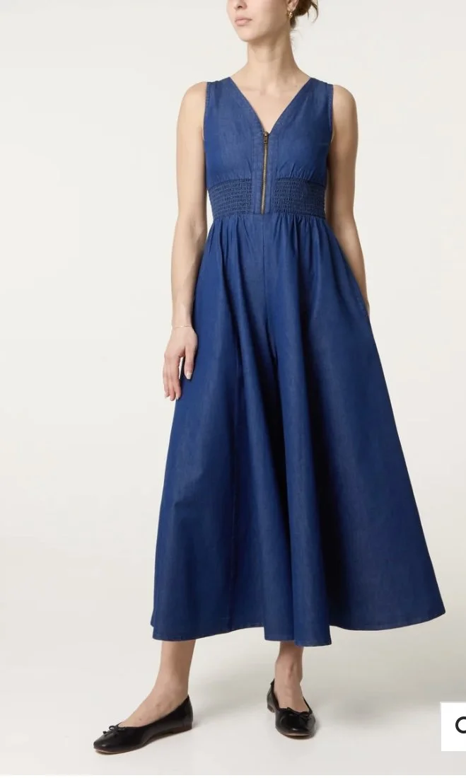 Denim Deluxe Wide Leg Jumpsuit