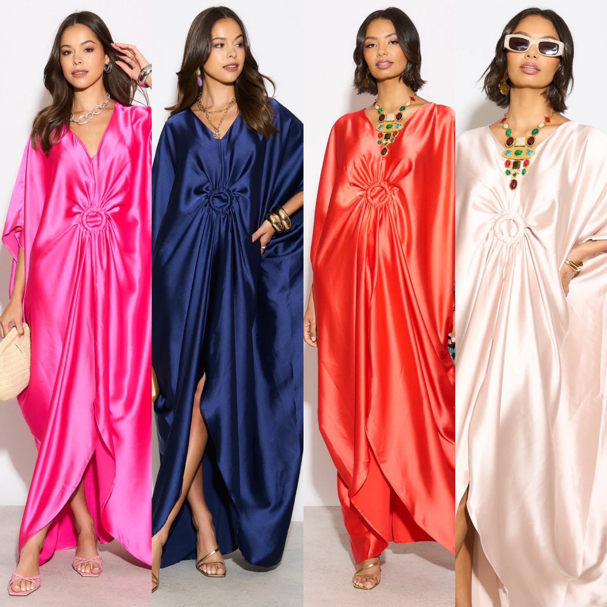 Super Glam Satin Kaftan Dress
