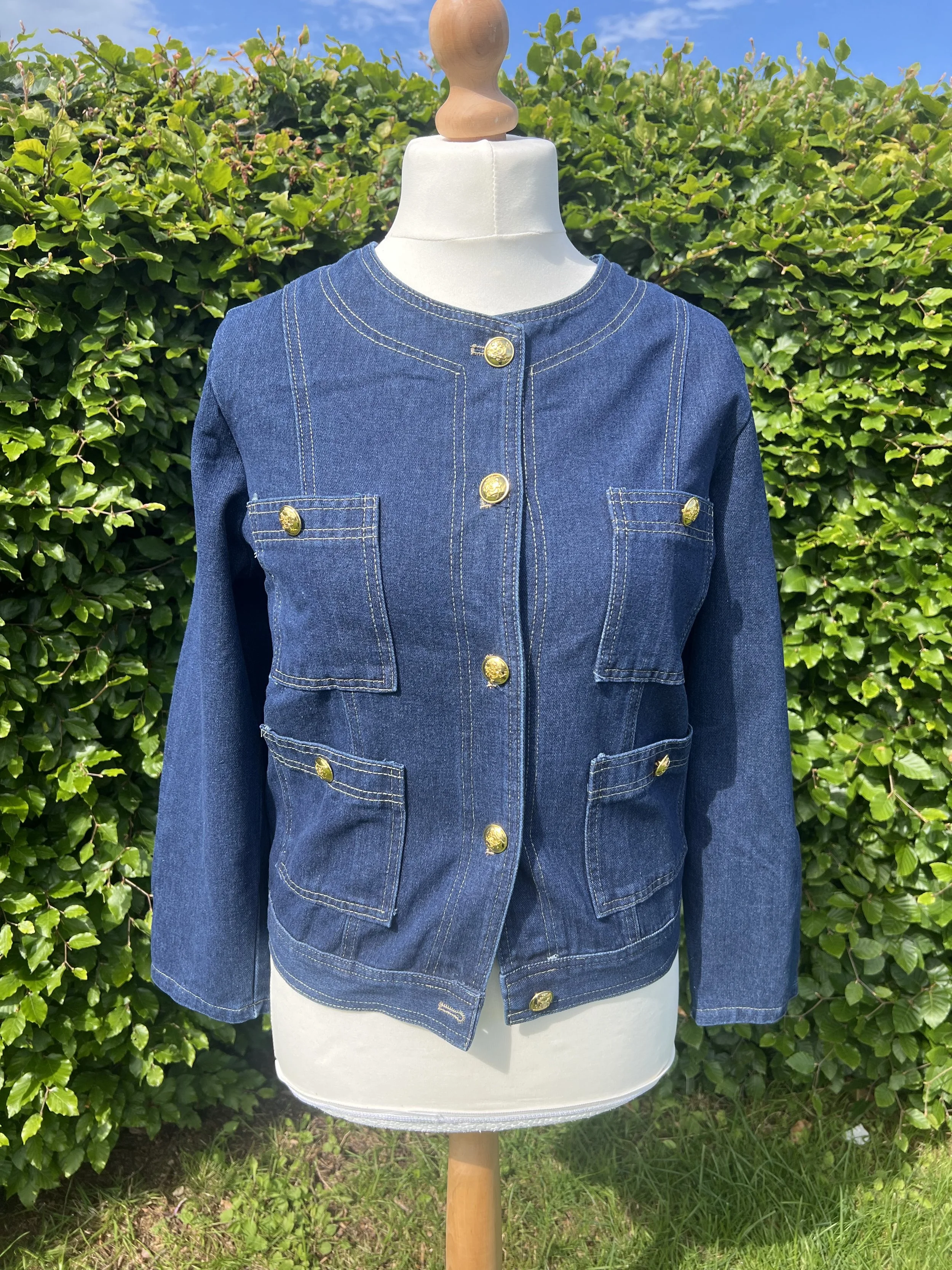 Round Neck Denim Jacket