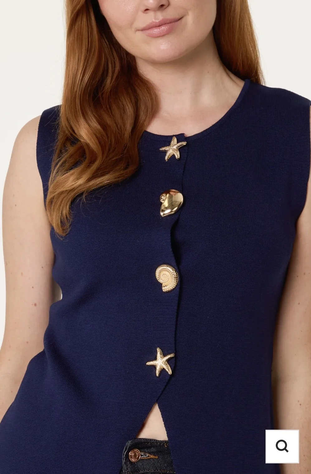In The Navy Knitted Vest Top