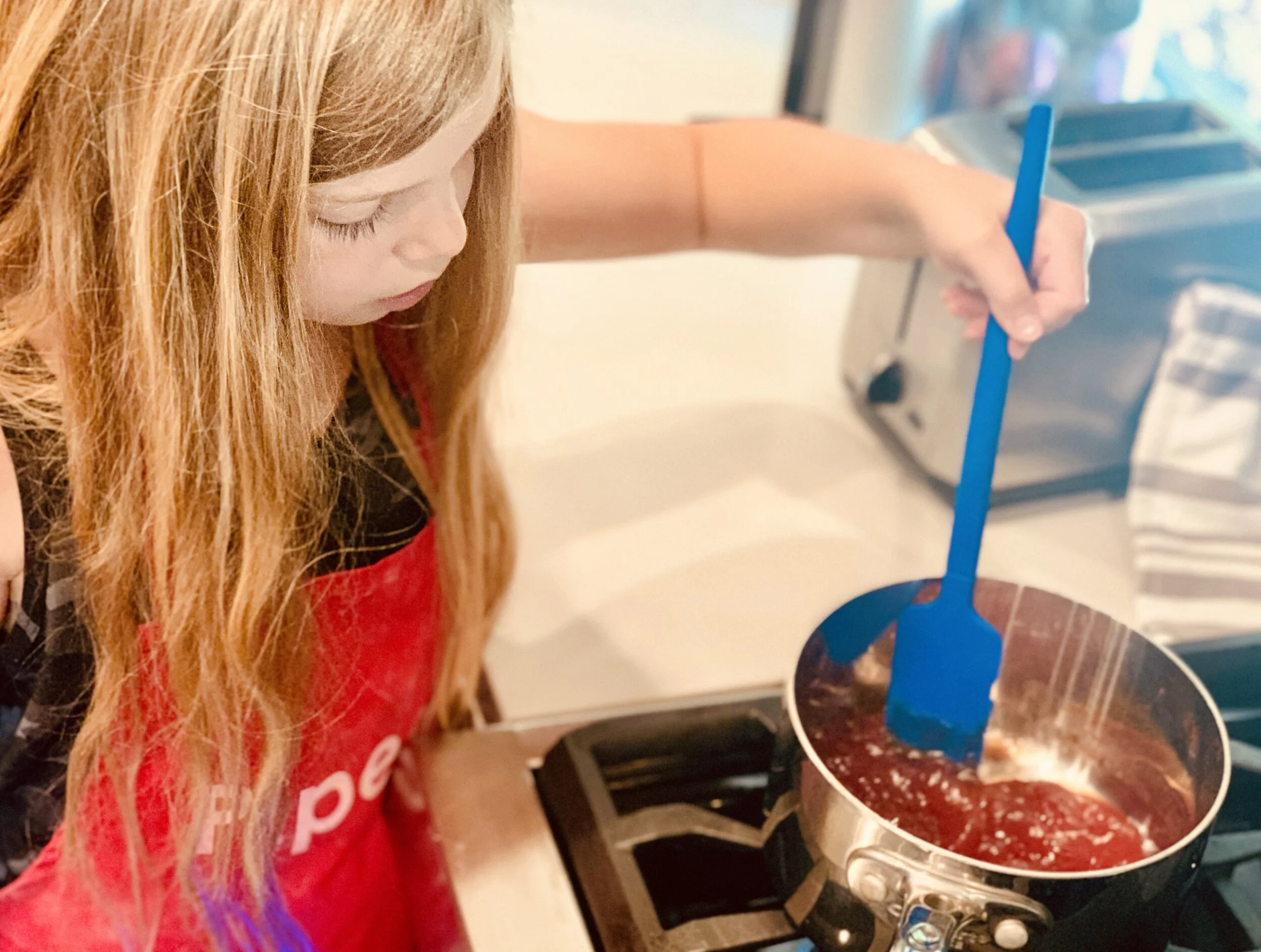 Melting the jam.