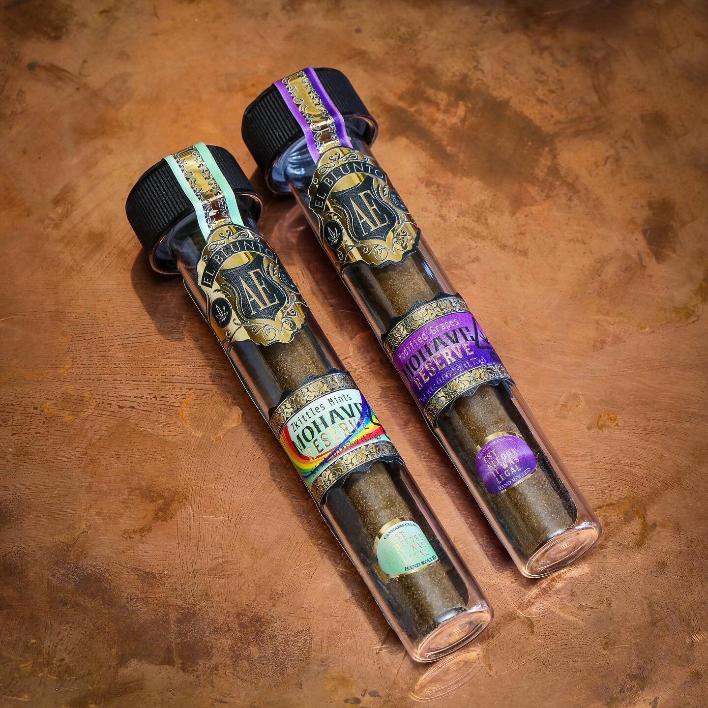 El Blunto and Mohave Reserve Collaborate on Special Edition Pre-Roll Mint Zkittlez and Modified Grapes #ElBlunto #MohaveReserve #MintZkittelz #ModifiedGrapes