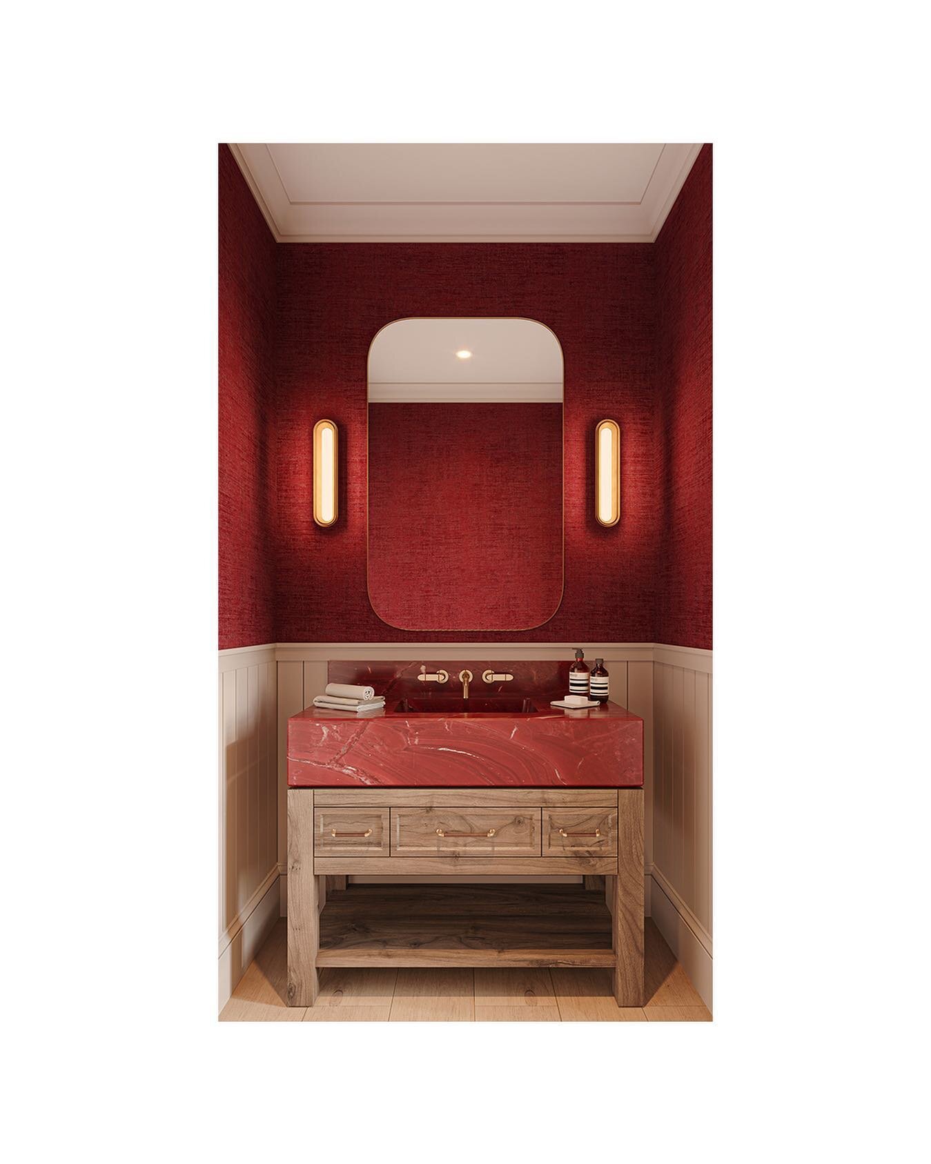 Powder Room !!! 
.
.
.
#traditional #powder #luxurious #architecture #design #interiorstyling 
#interiordesign #bathroom #bath #stone
#wood #metal #glass #marble #brass
#custom #hamptons #highend #oak #render #alliedmaker #home #photography #hamptons