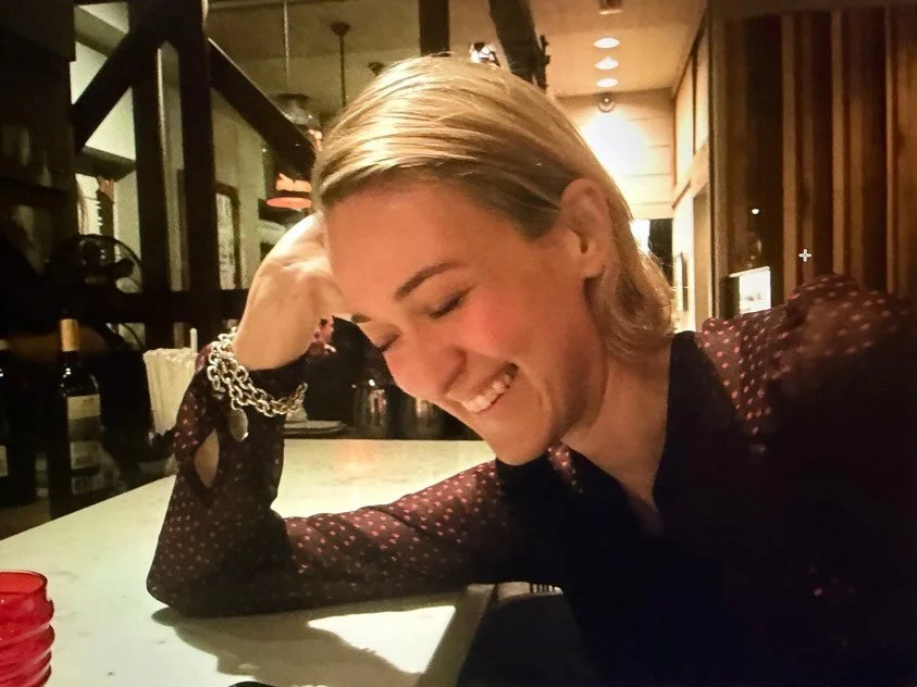 2016. My dear friend and photographer @shazzyrowe just sent me this photo memory, bar side in the West Village. My blond years. I think I had just been dumped by a boyfriend. I&rsquo;m laughing but I took life/work/external approval way seriously bac