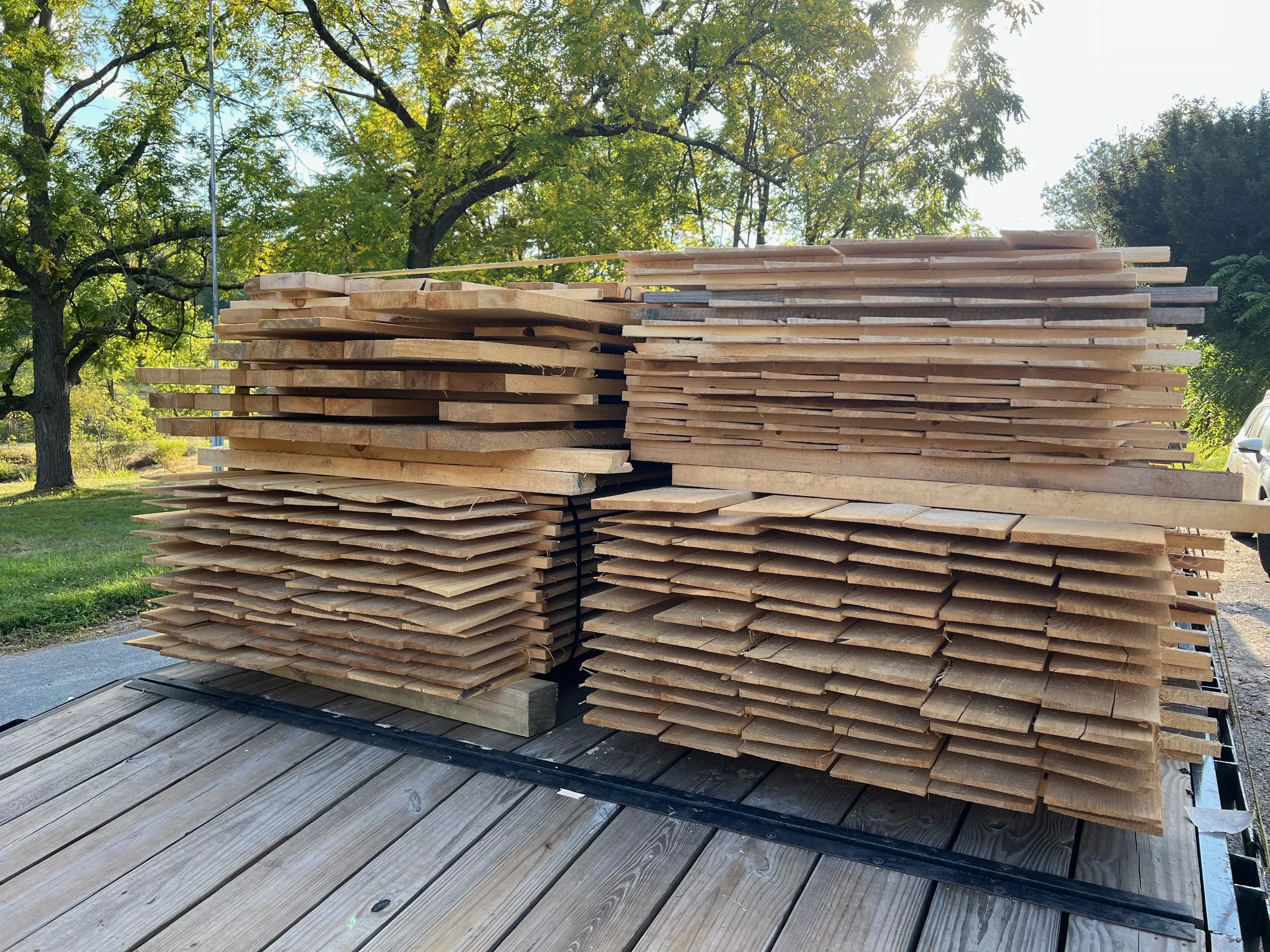 Custom cut, local, beveled hemlock siding
