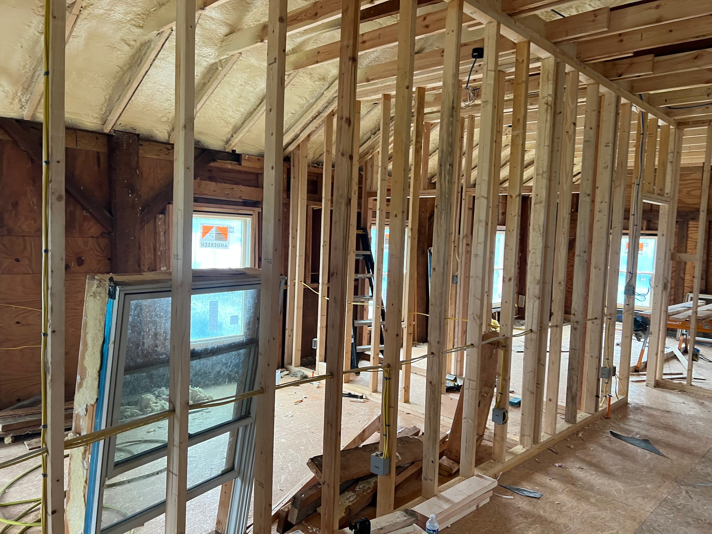 Full interior gut, reframe & insulation