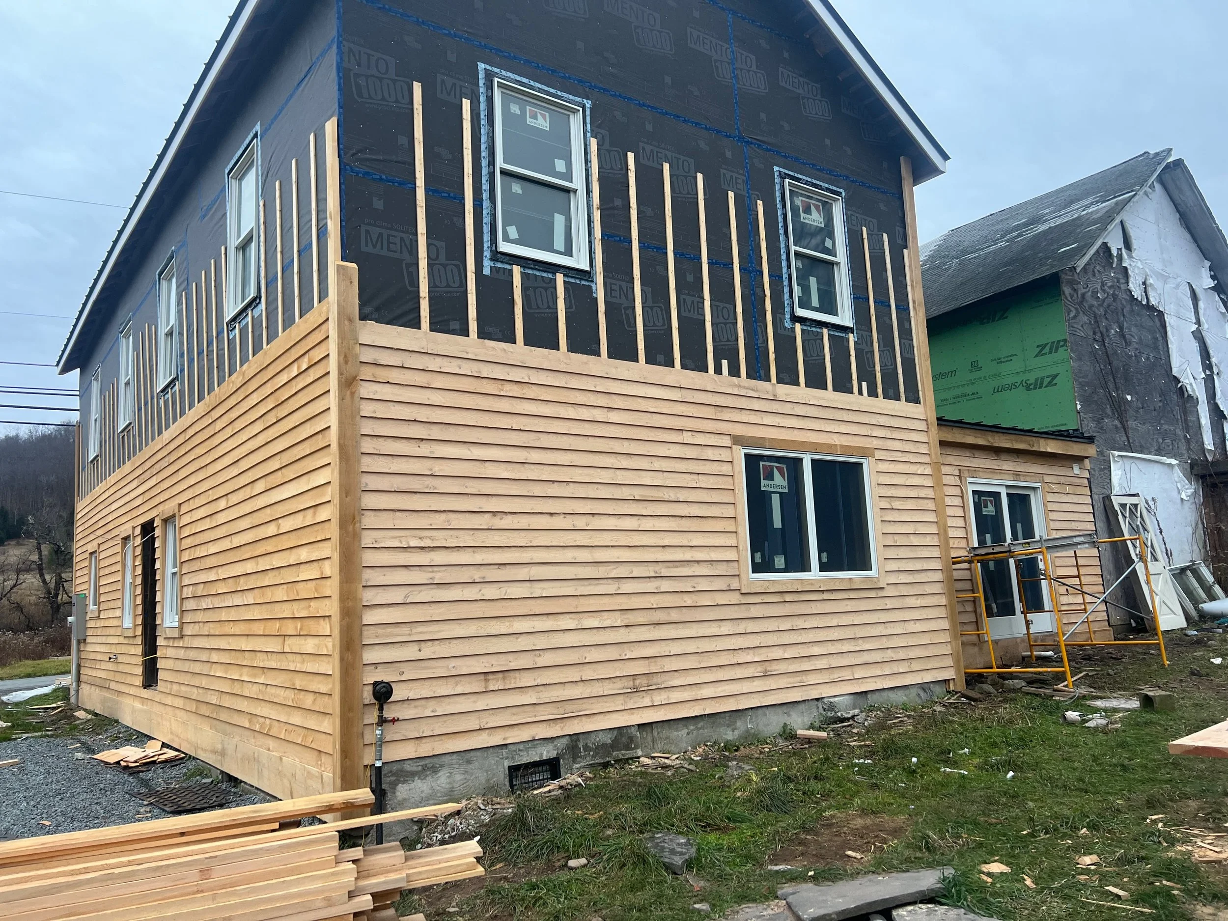 Custom cut, local, beveled hemlock siding