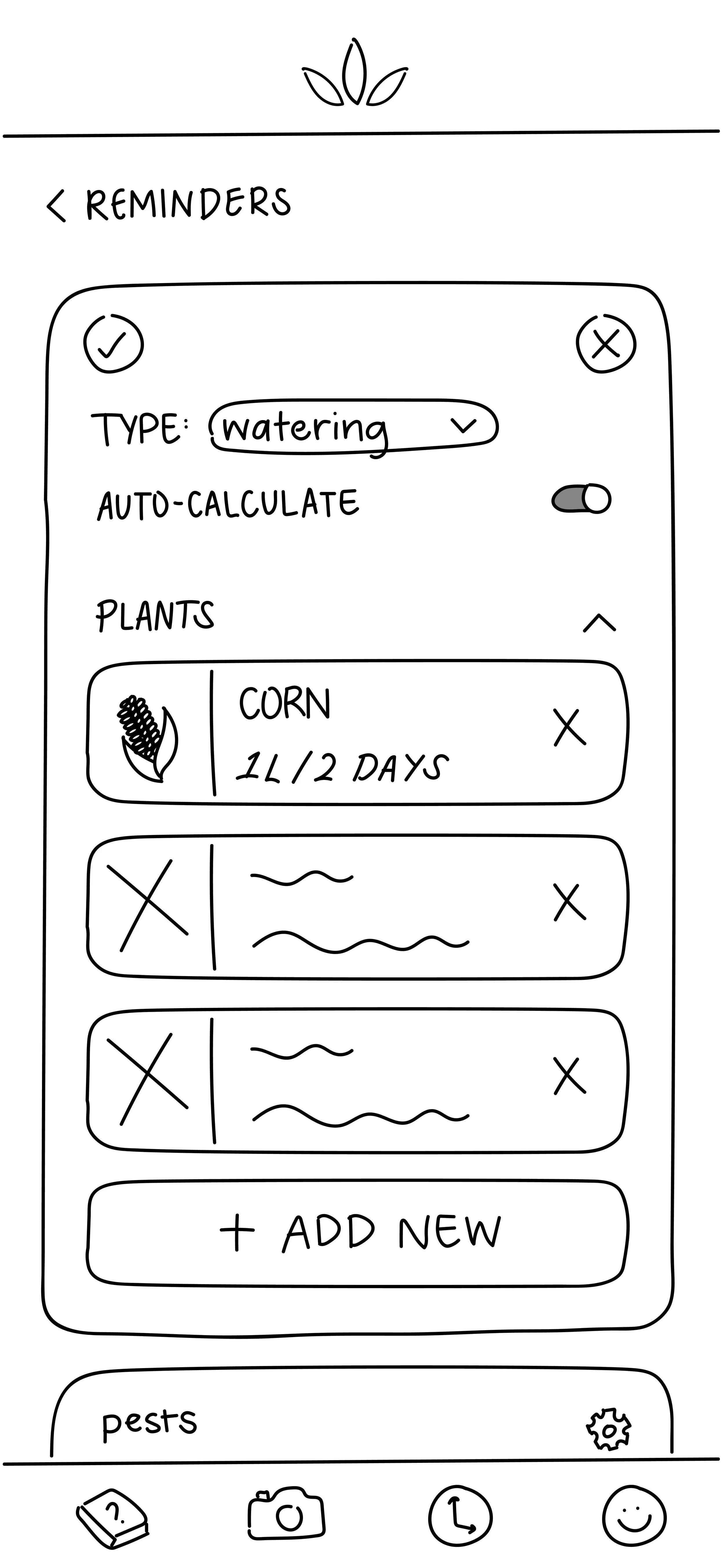Reminders: a user can set up reminders for basic plant care schedules.