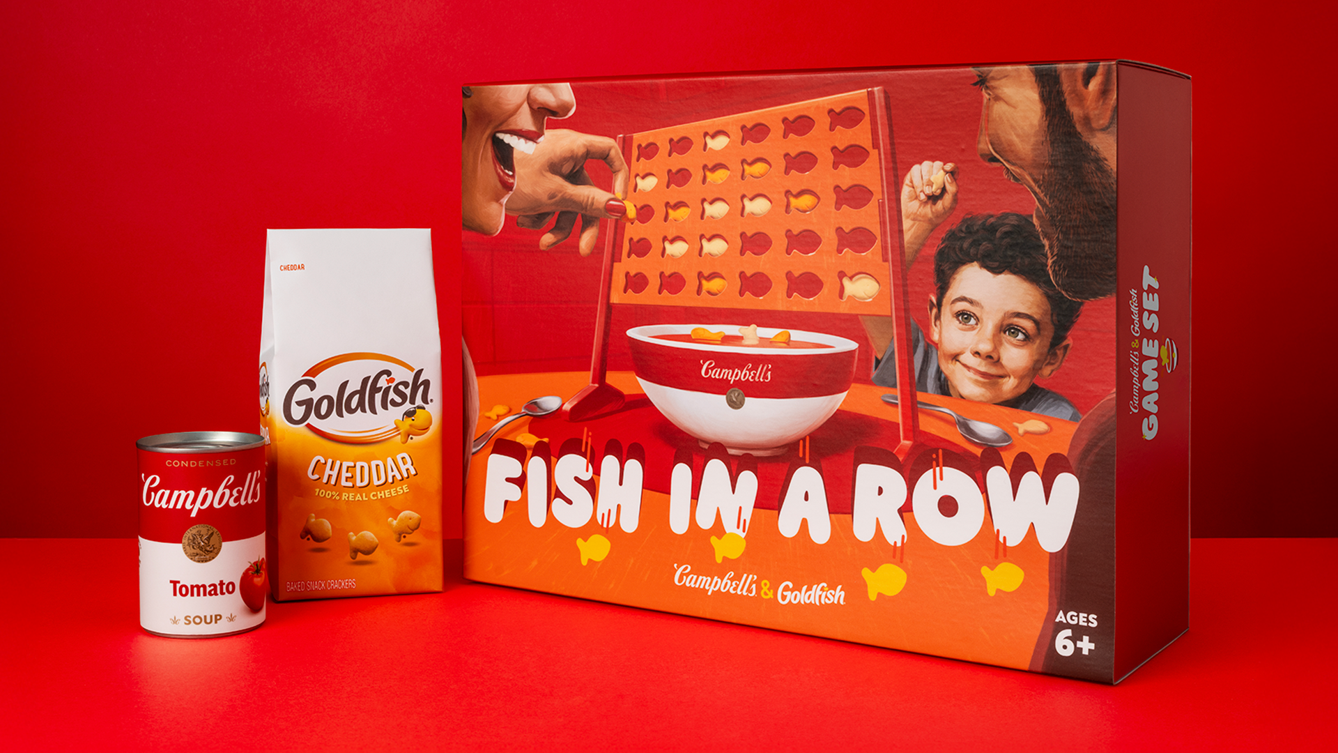 Like Connect 4, but whoever wins gets to reset the Goldfish into their awaiting Campbell's soup