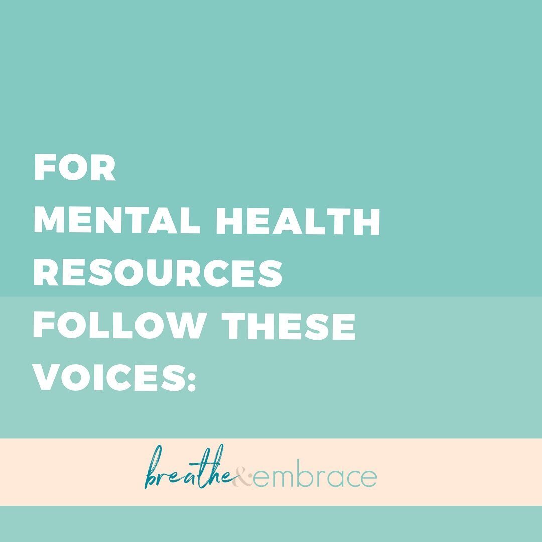 Help is available for your mental health journey. Be sure to follow these resources and share with others. We can do this together. 🤍
