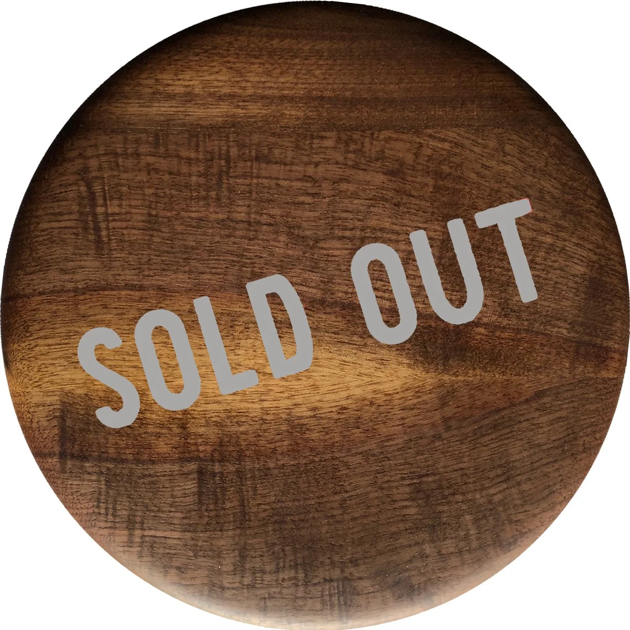 Round black  walnut solid wood seat plate with visible wood grain 07 with text"sold out"