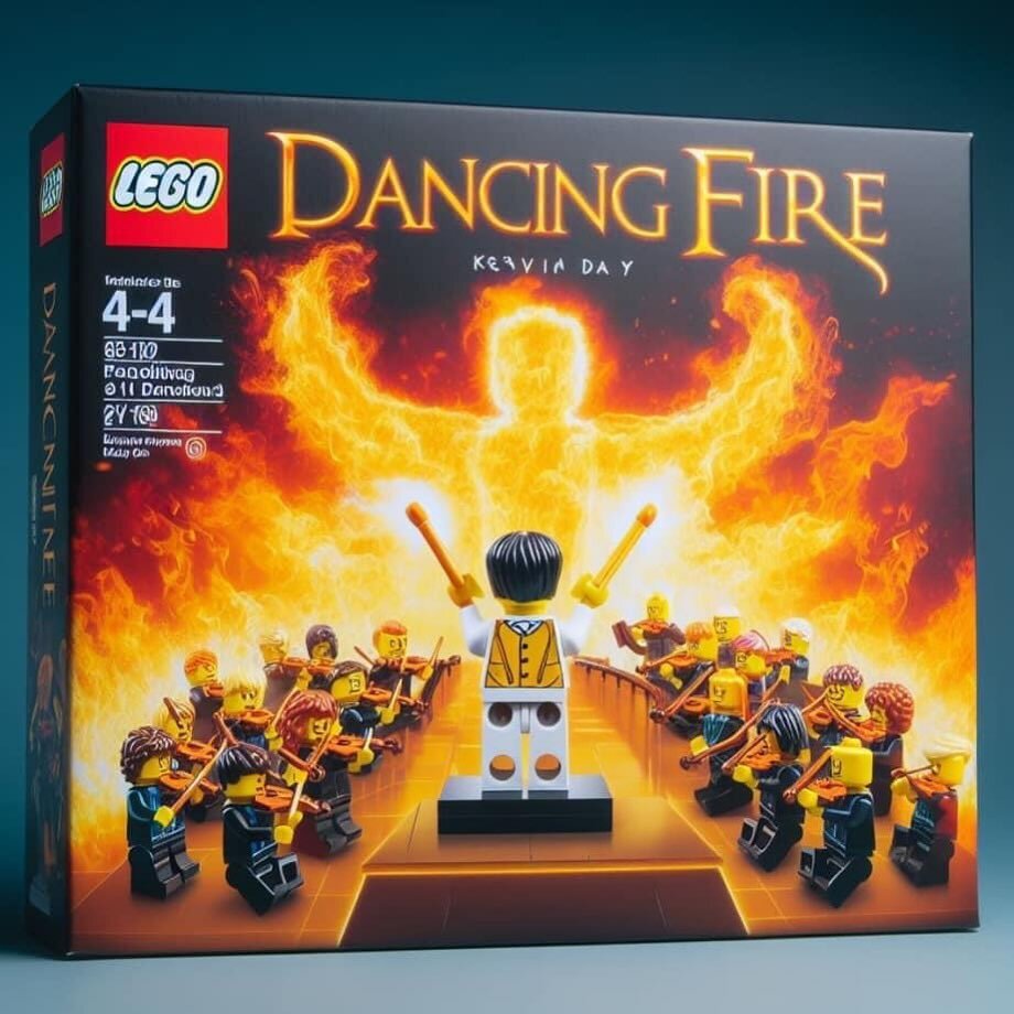 Courtesy of Sean Murphy. 
AI-Imagined Lego Dancing Fire. 
Super dope. 🔥🔥