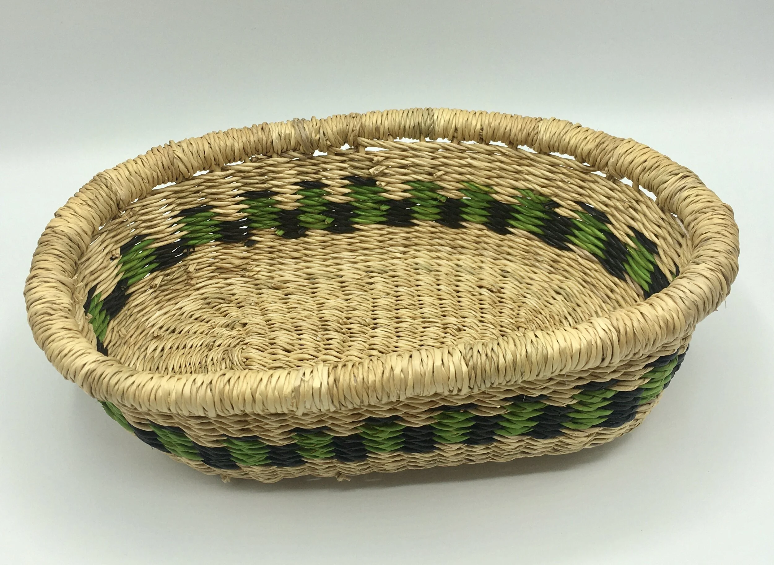 Hand-Woven Oval Basket