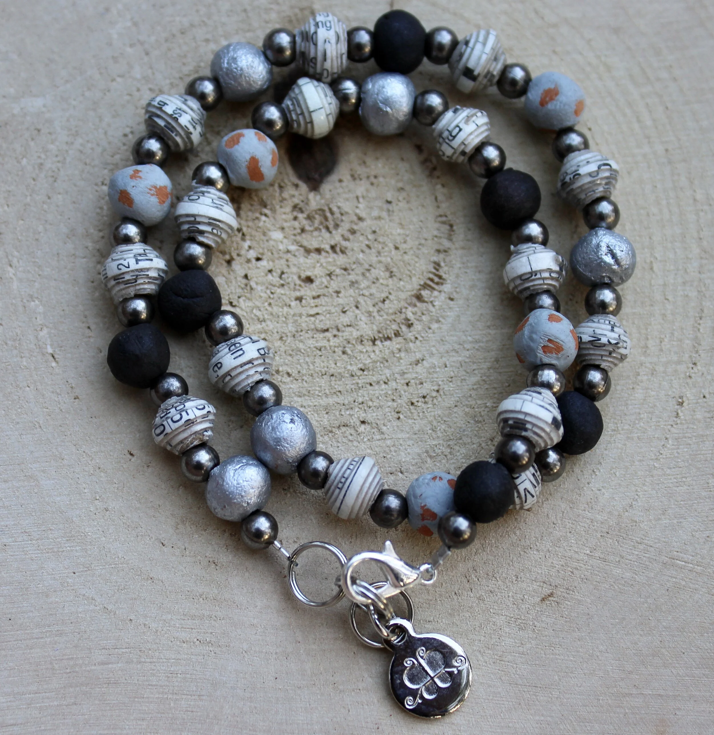 B & W Wrap Bracelet
