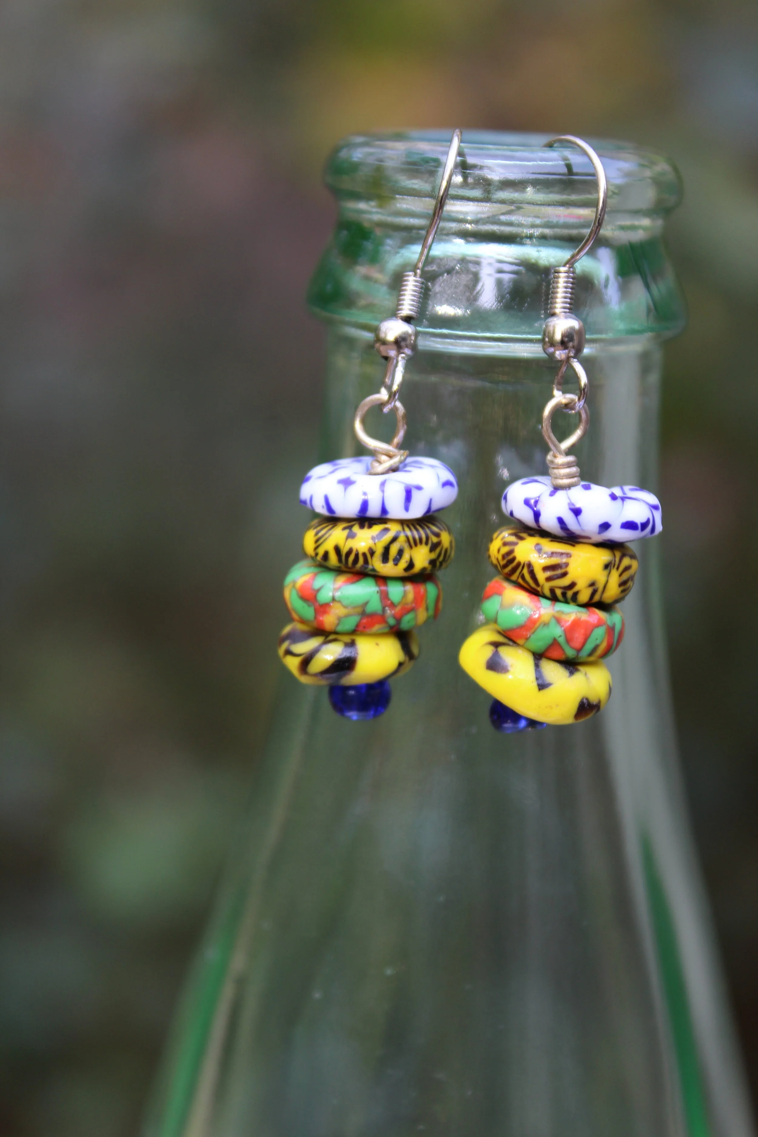 Recycled Glass Bottle Earrings