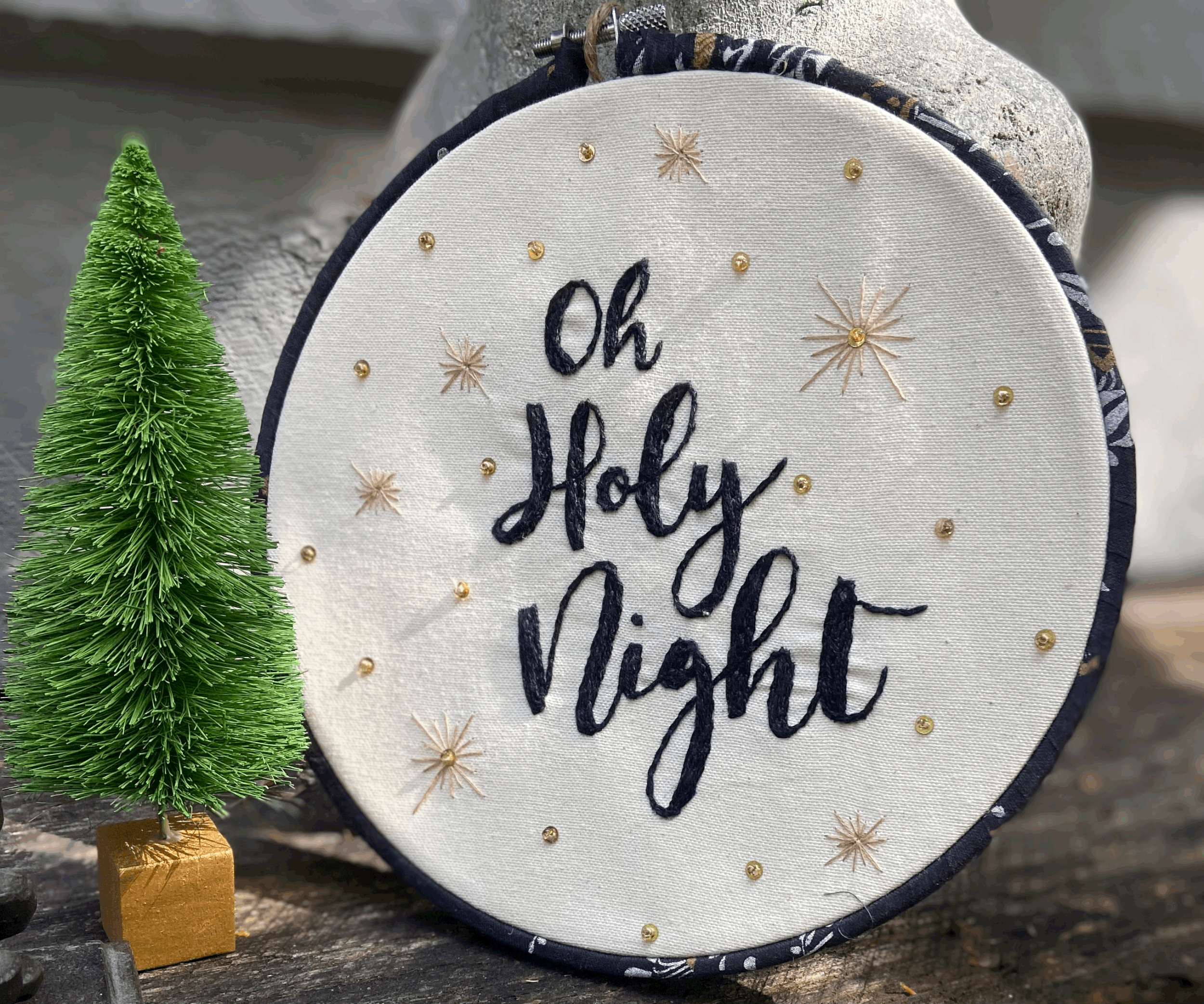 Oh Holy Night Embroidery Hoop