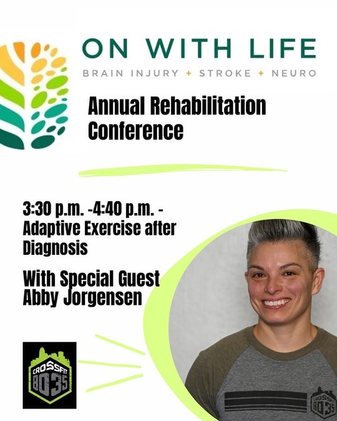 We want to take a moment to congratulate Coach Abby @ajjorgen23 for being asked to speak at the On With Life Neuro Rehabilitation Conference today. She will be presenting on the importance of exercise and adapting it after a neurological diagnosis. 
