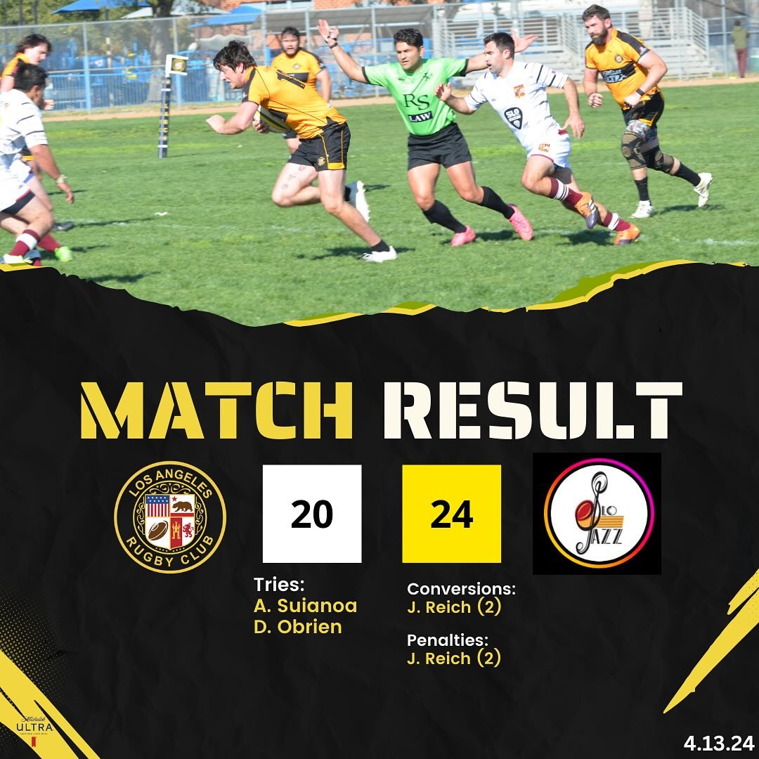 A close one for the men today dropping a thriller in Santa Maria. 
Pouring rain and chilling wind set the stage with LA taking a 13-12 lead going into half. Off a try and two penalty kicks. 

The rain let up slightly in the second &amp; Two Quick tri