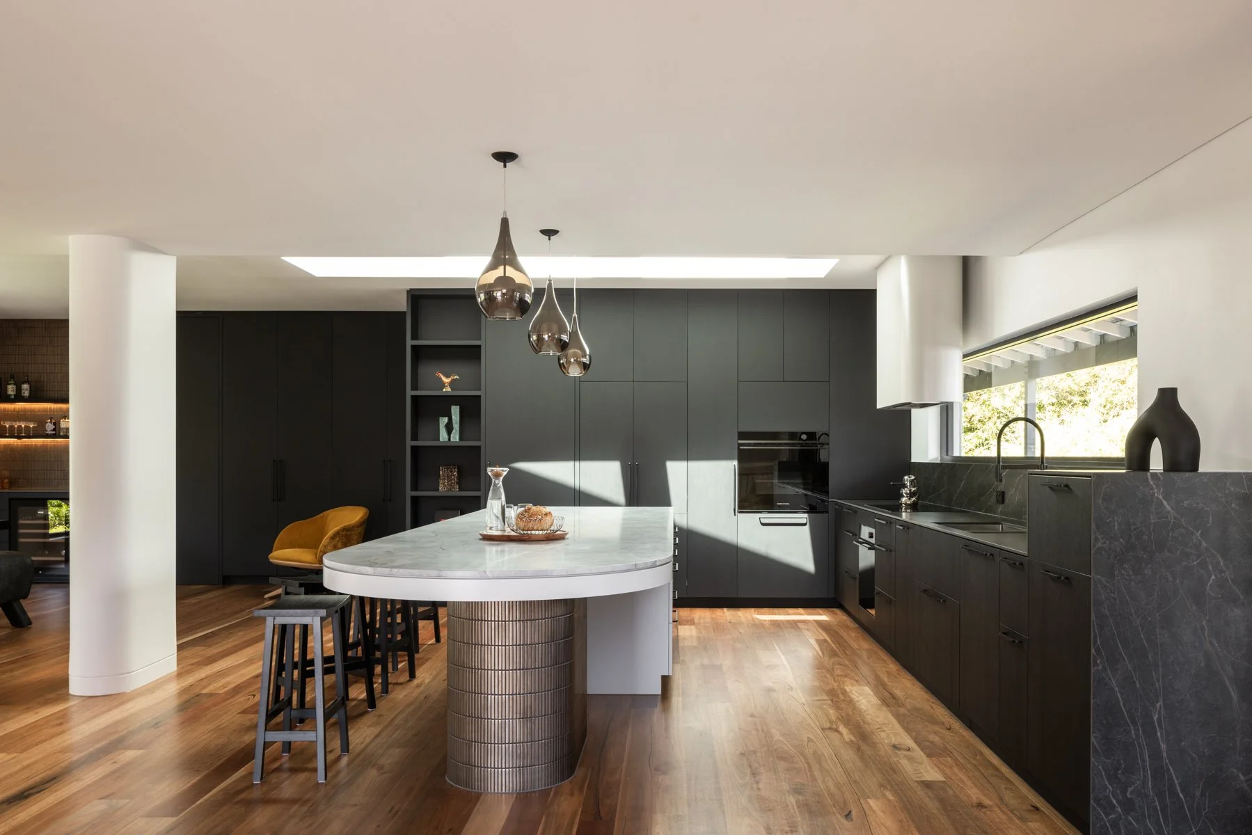 The kitchen has ben reformated to ensure that it is open to guests for entertaining and the clutter is restrained to the hidden butlers pantry