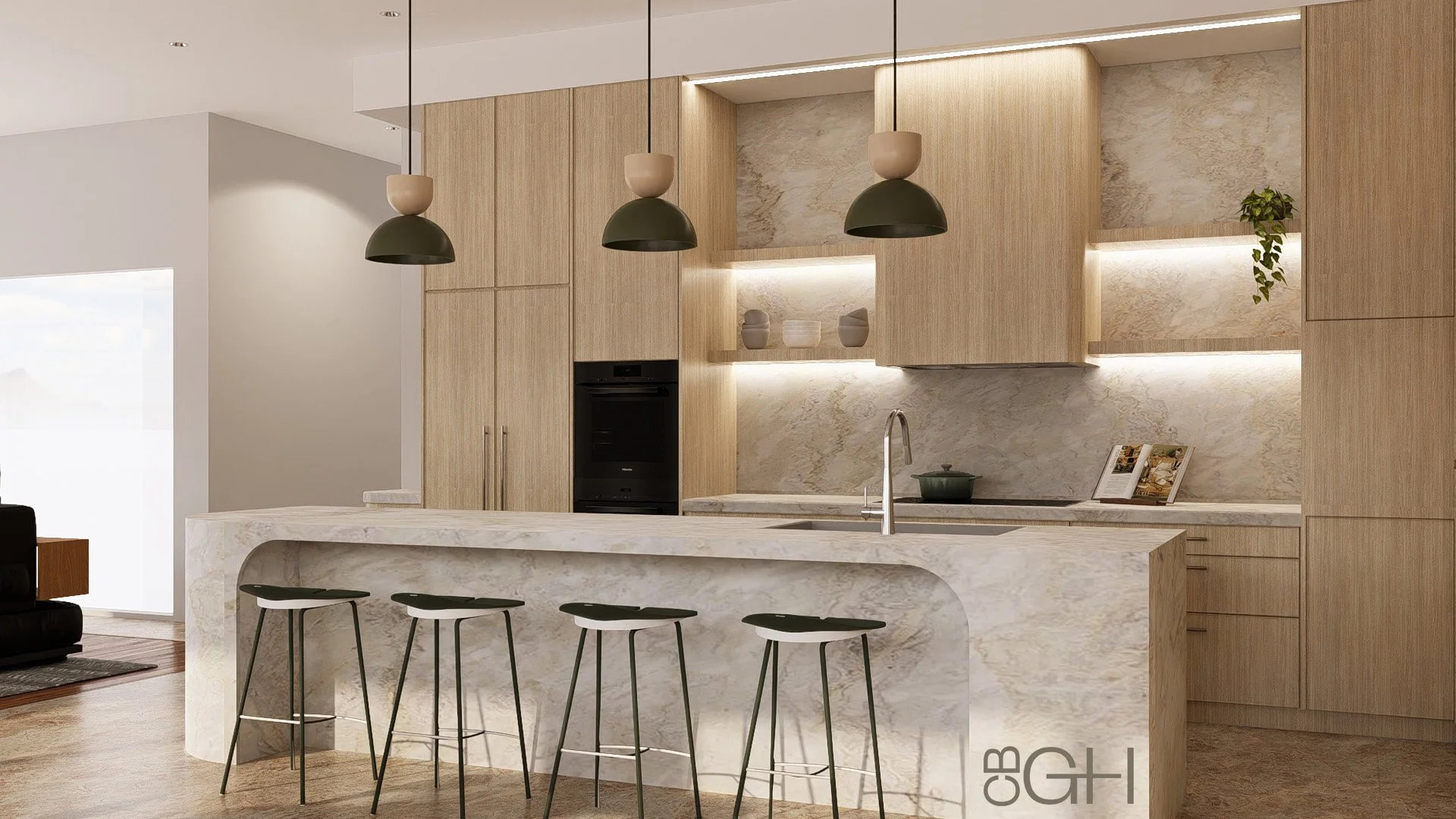 Anchorage - kitchen island and the beauty of natural stone