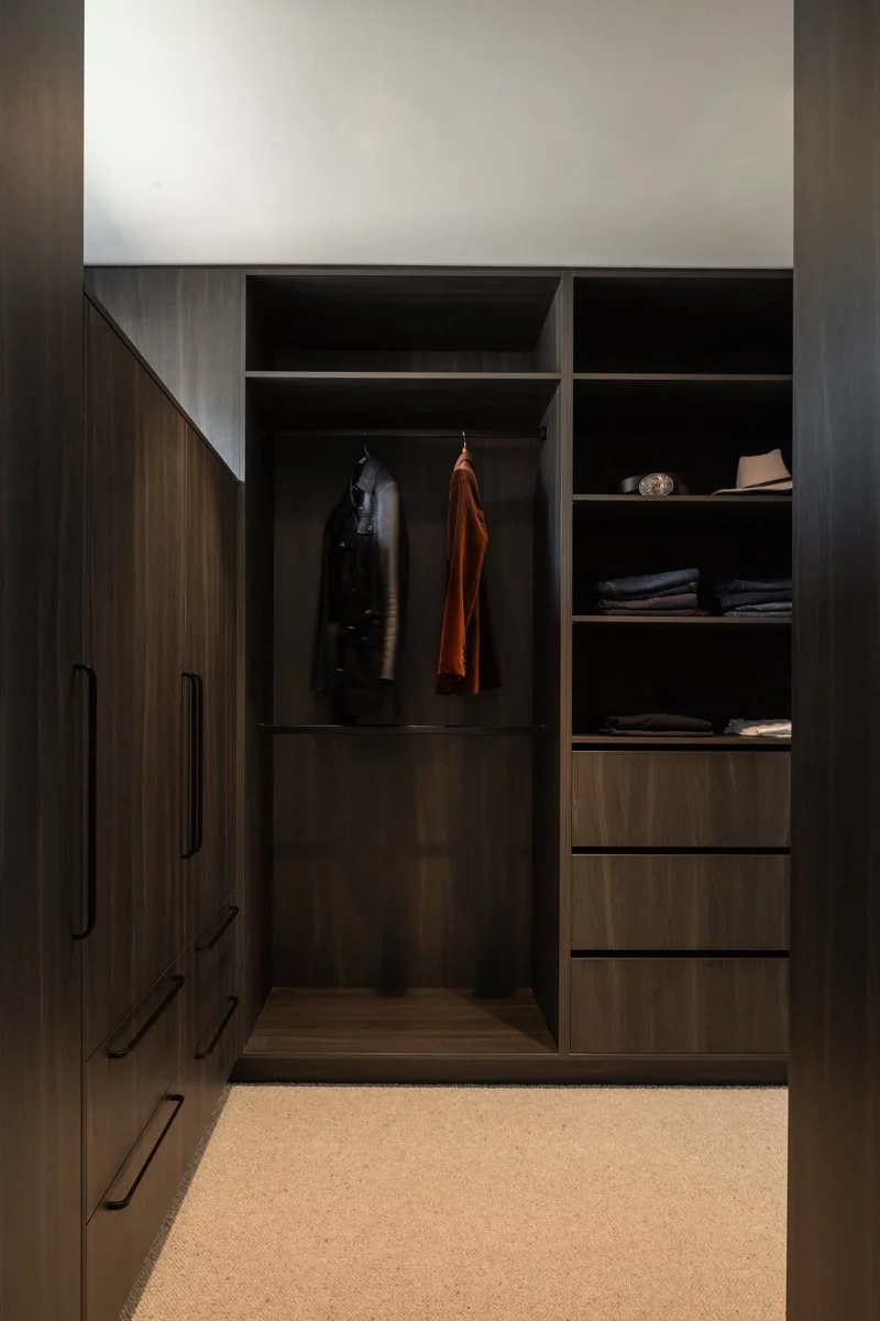 a plethora of storage in the walk in robe and dressing room 
